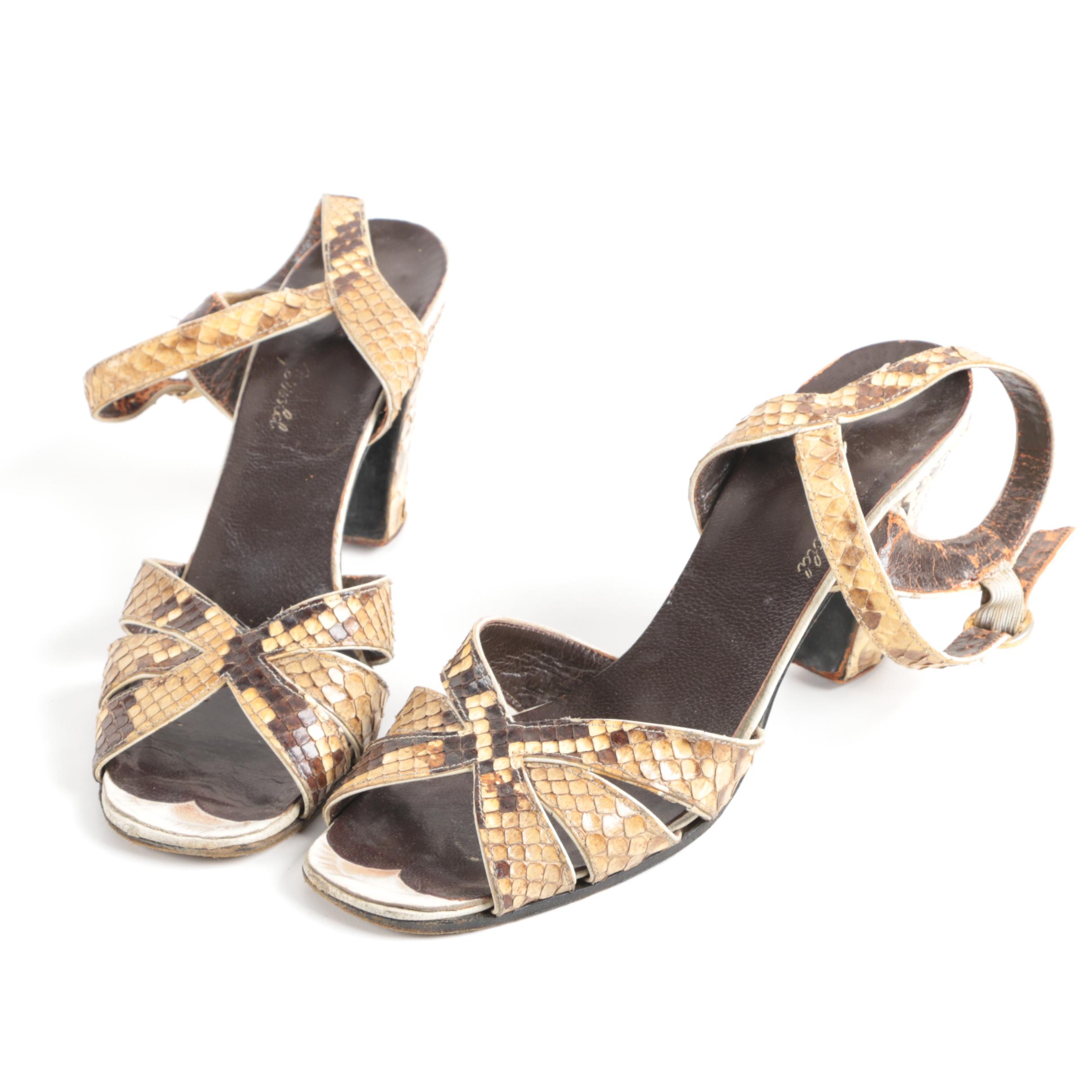 Women's Vintage Python Snake Skin Heels