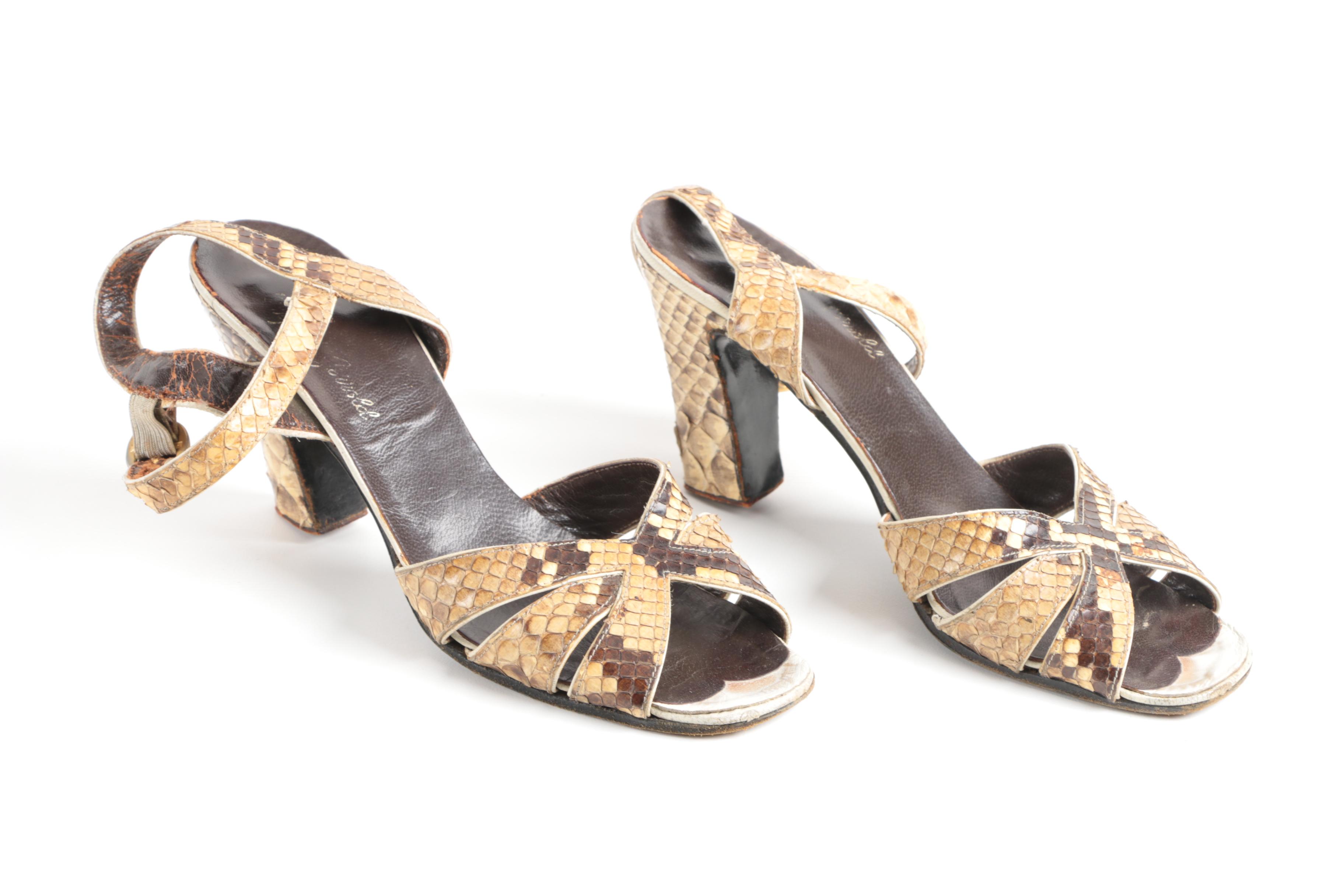 Women's Vintage Python Snake Skin Heels