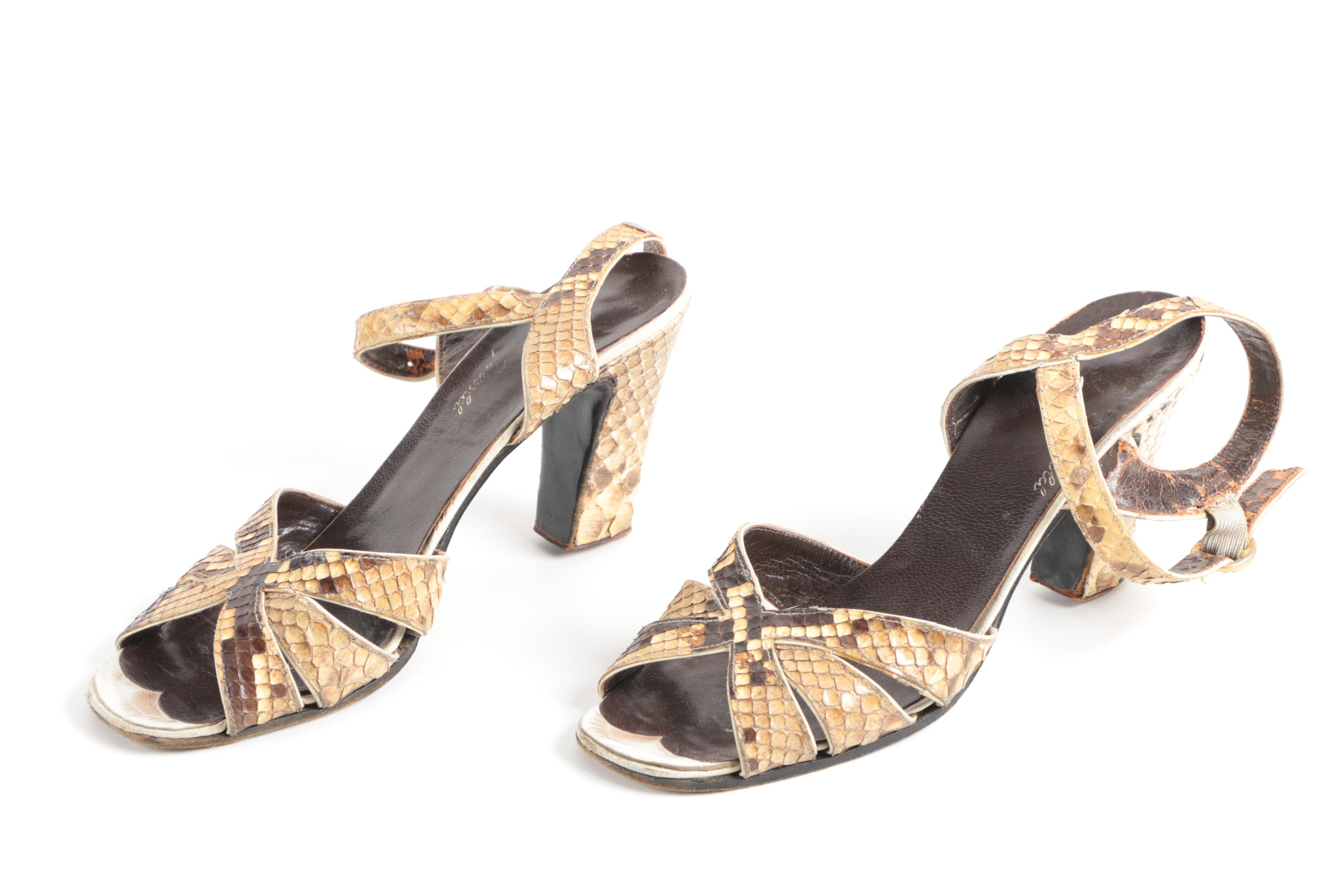 Women's Vintage Python Snake Skin Heels