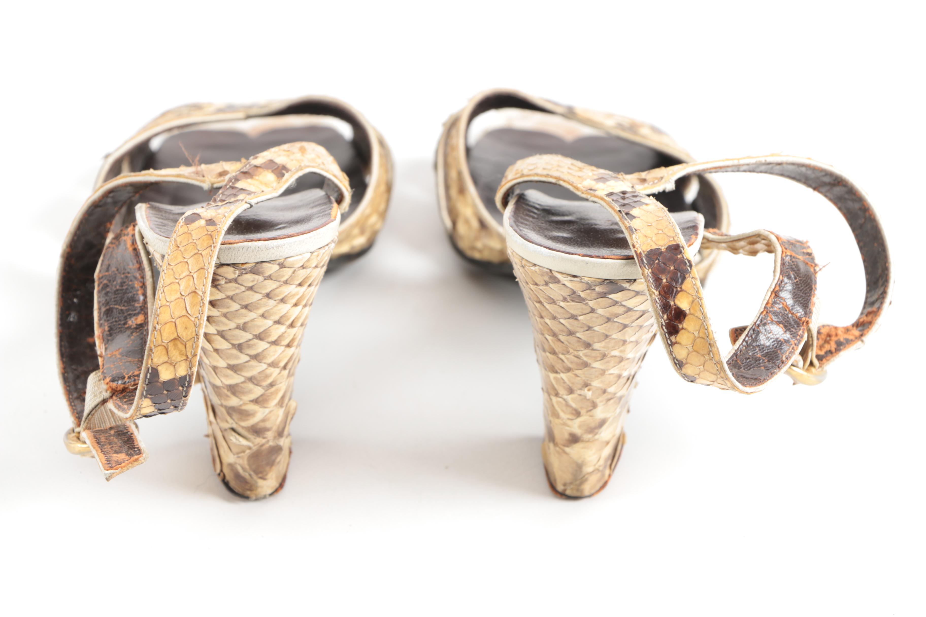 Women's Vintage Python Snake Skin Heels