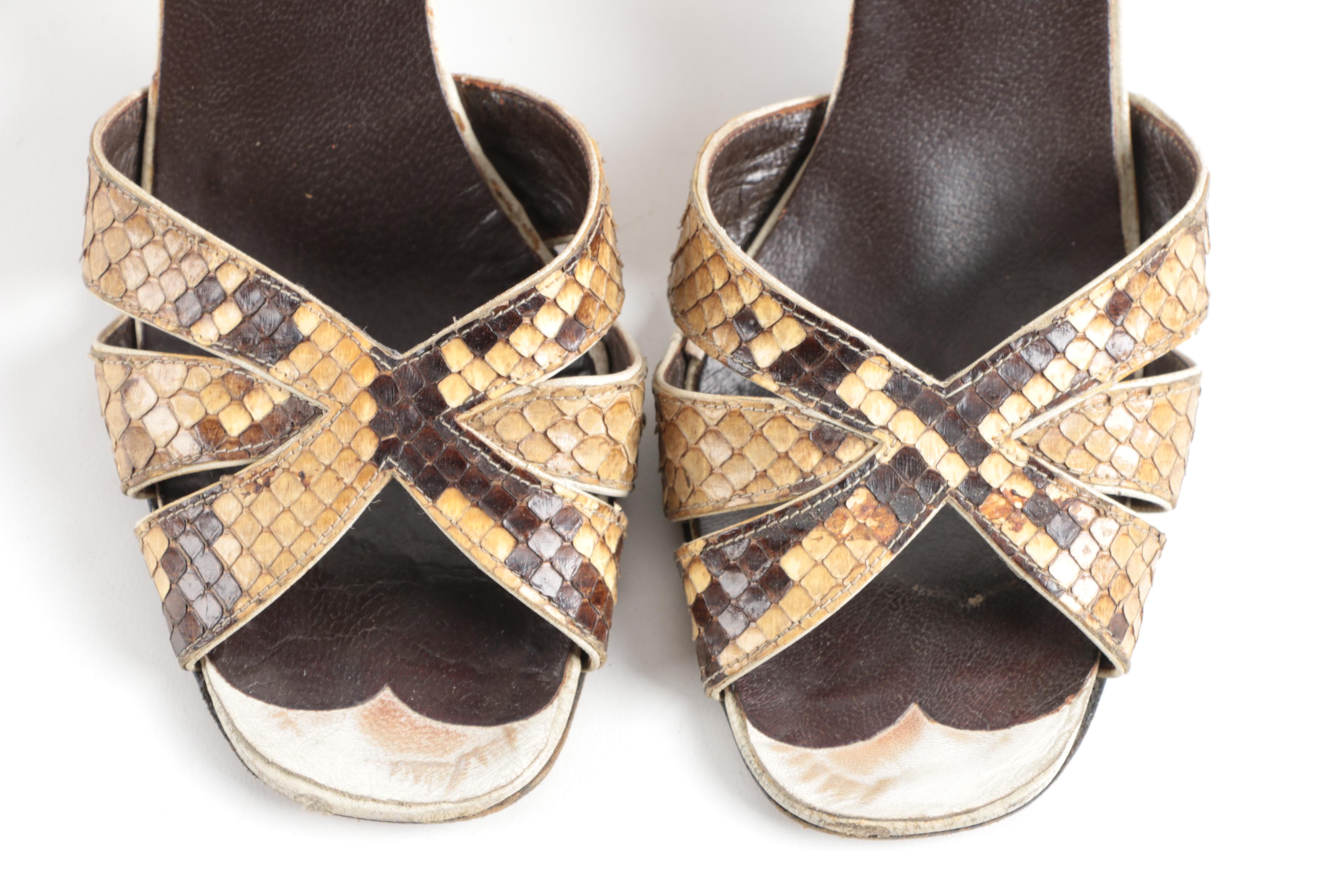Women's Vintage Python Snake Skin Heels