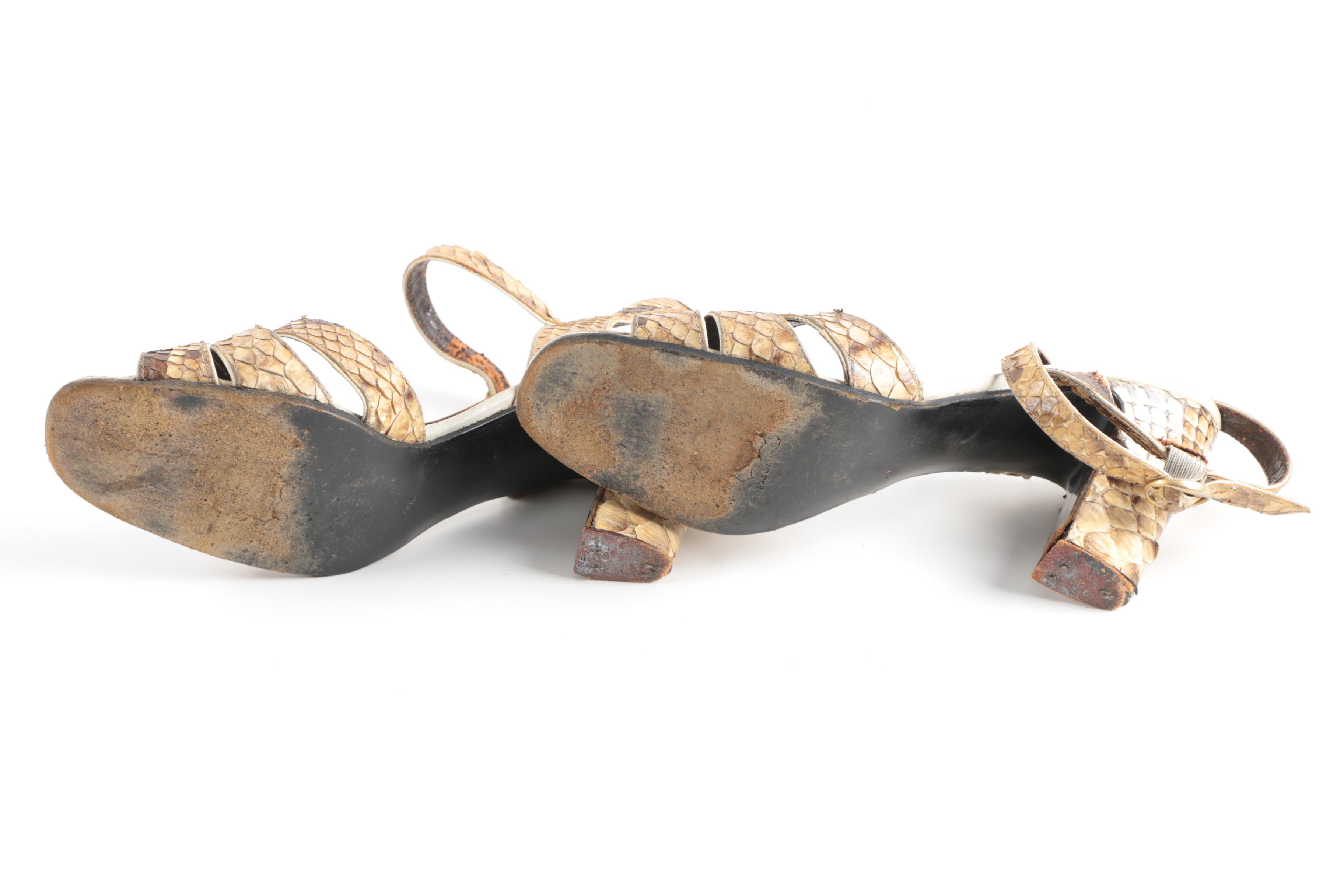 Women's Vintage Python Snake Skin Heels