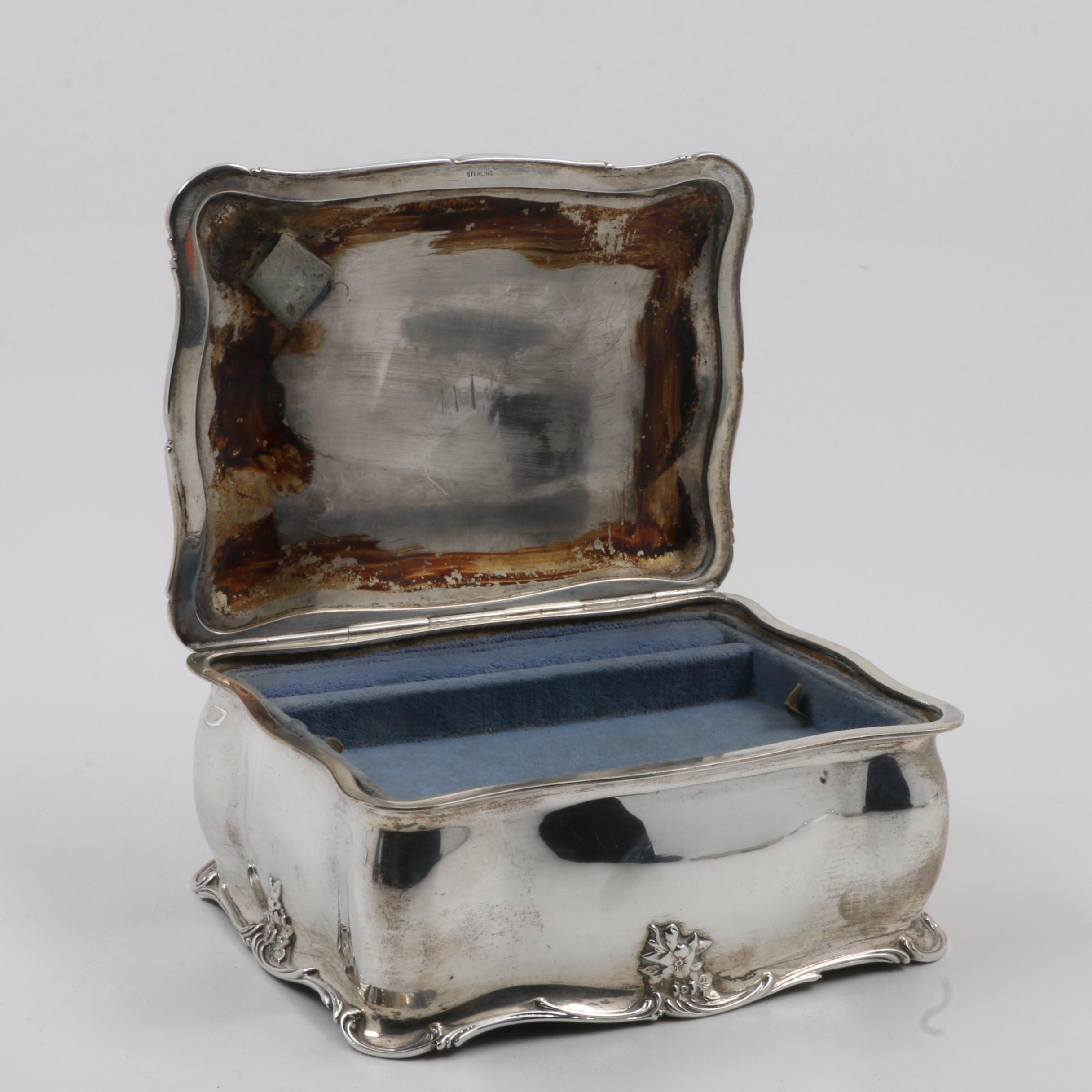 Antique Gorham Sterling Silver Jewelry Box