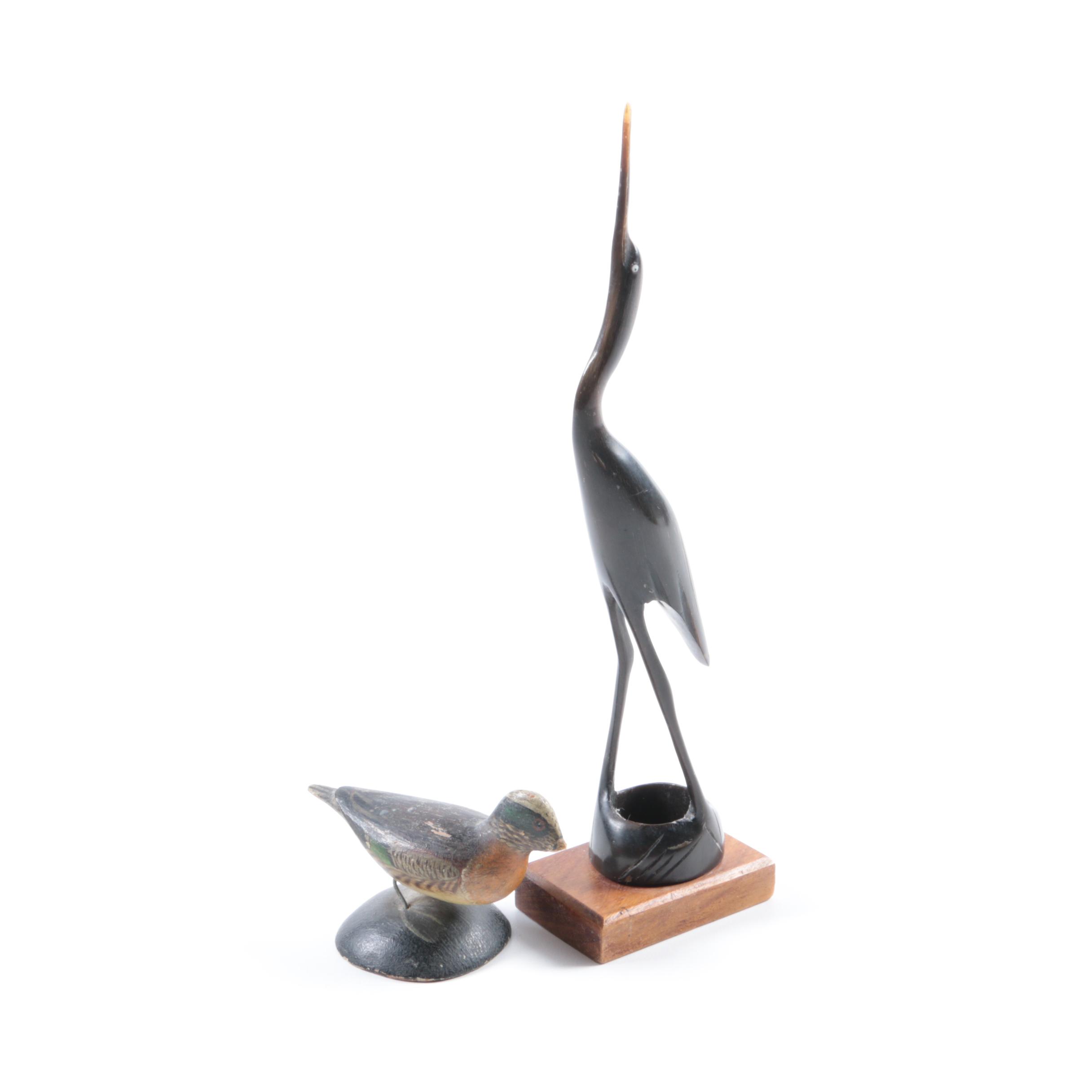 Decorative Wooden Bird Figurines