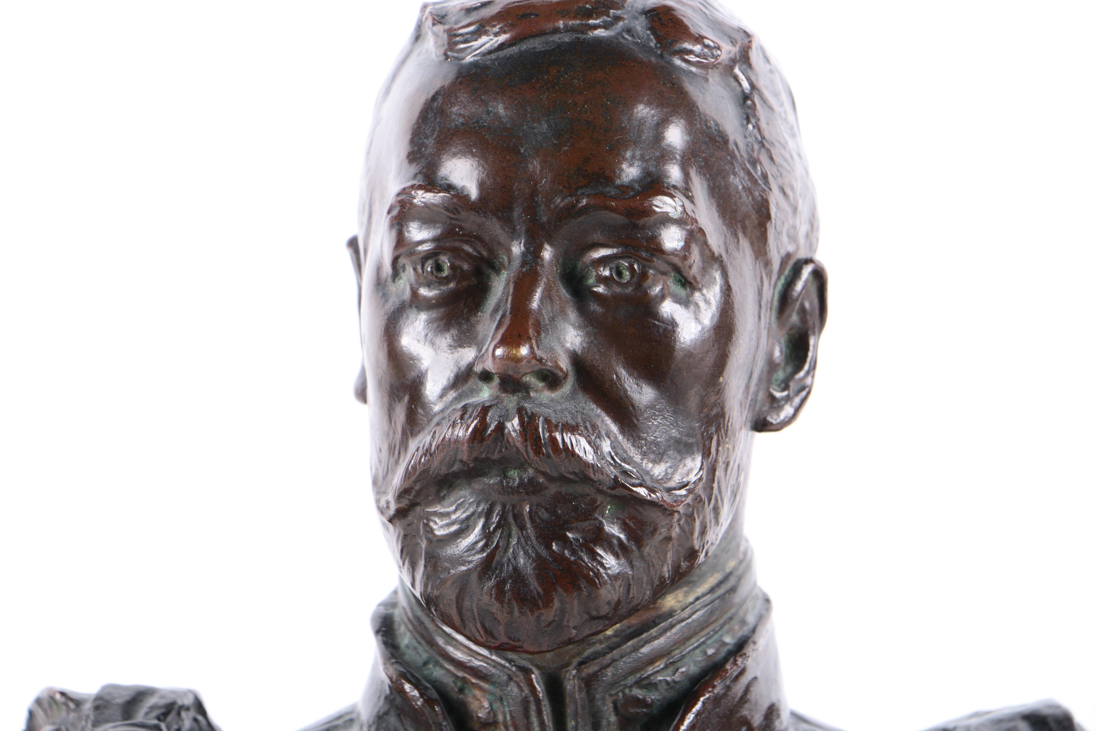 Elkington & Co. London Bronze Bust of King George V Cast After Sydney March