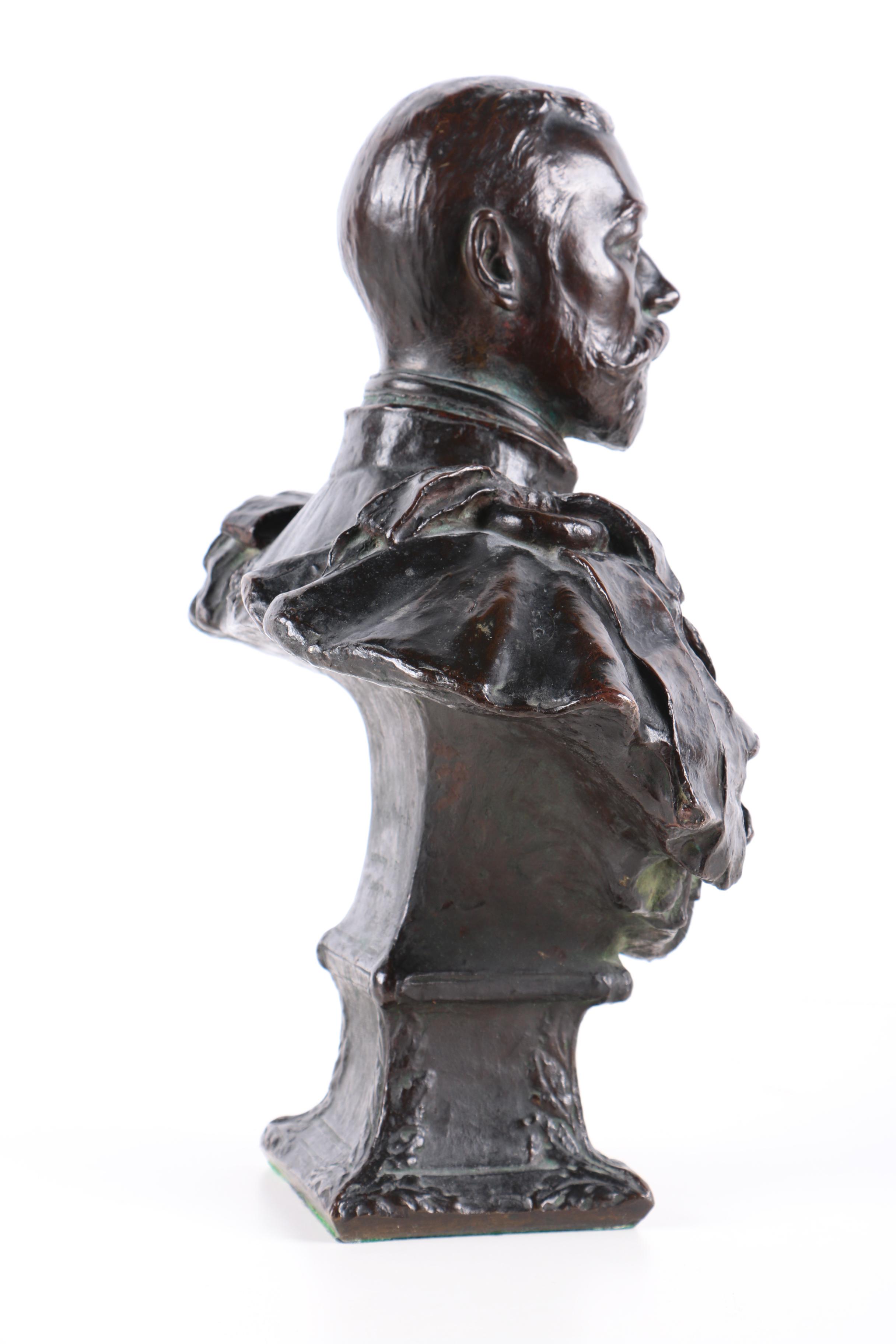 Elkington & Co. London Bronze Bust of King George V Cast After Sydney March