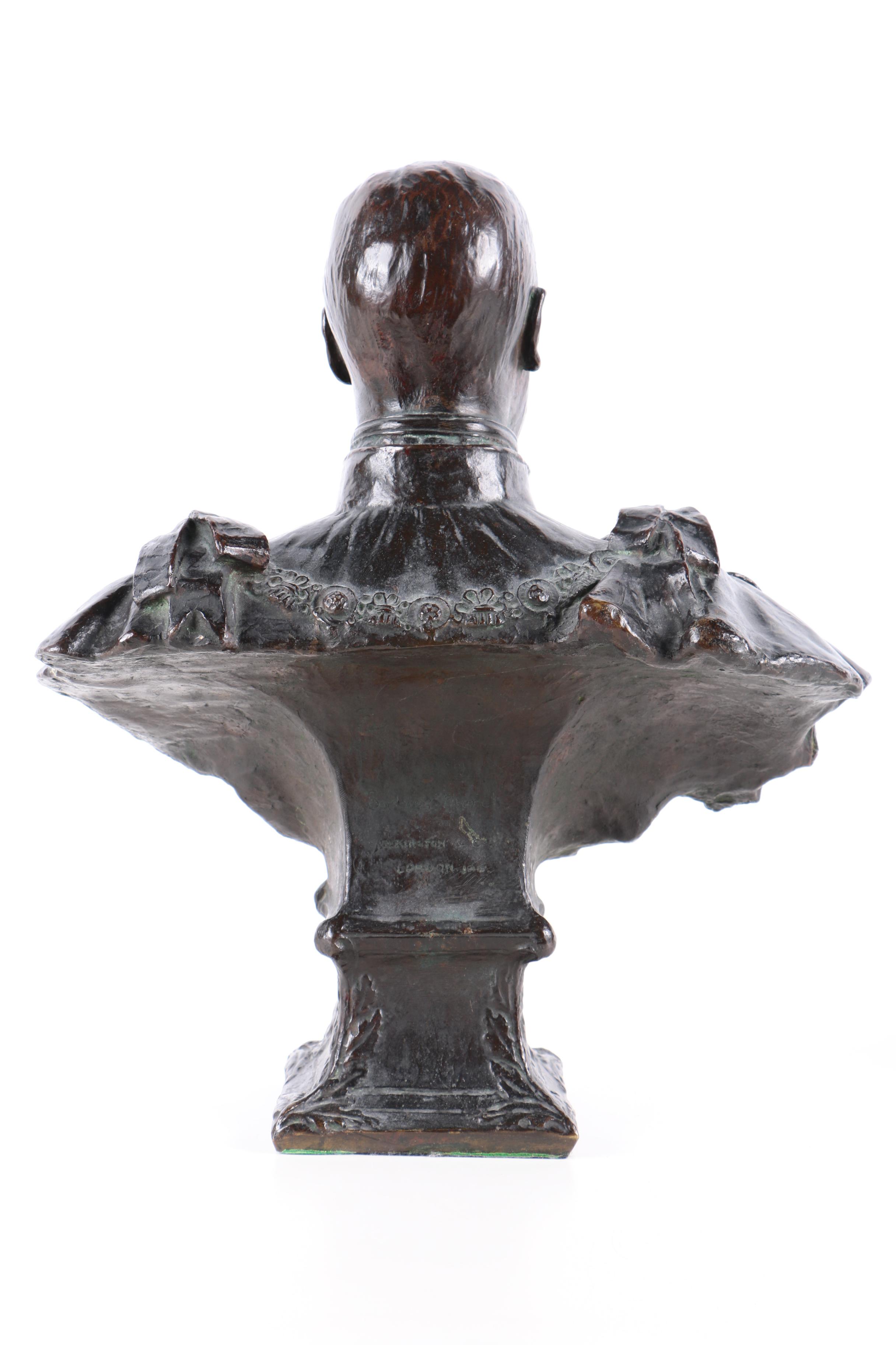 Elkington & Co. London Bronze Bust of King George V Cast After Sydney March