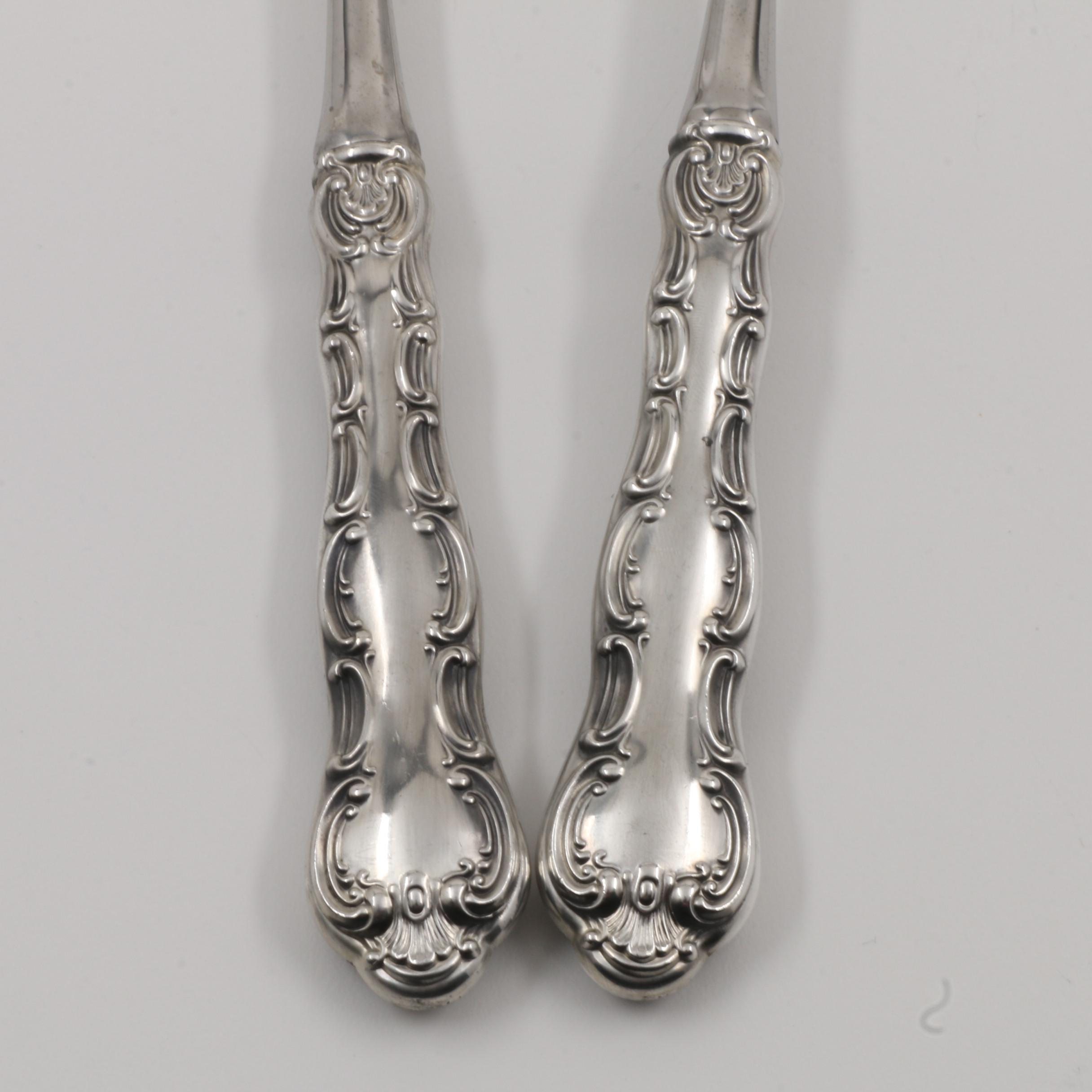Gorham "Strasbourg" Sterling Silver and Stainless Steel Salad Serving Set