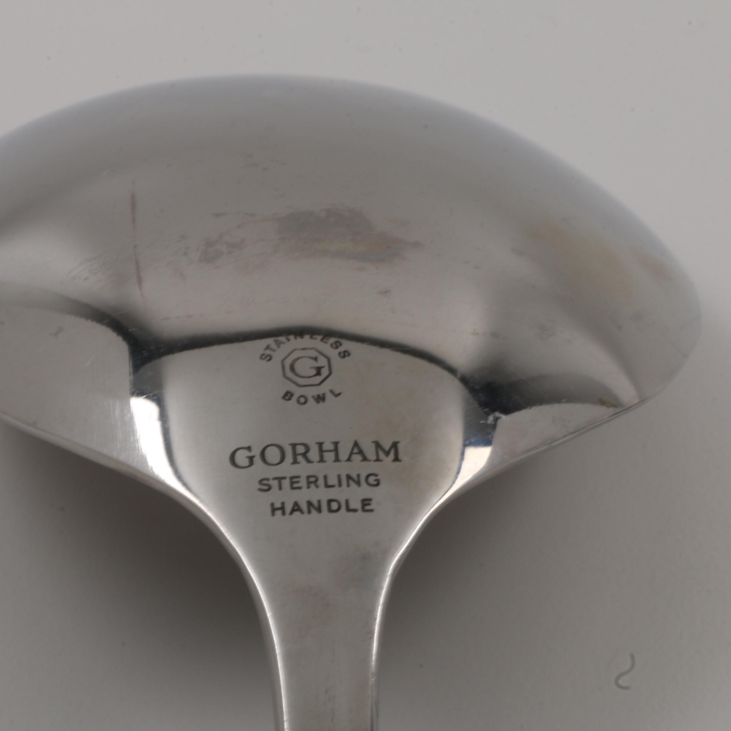 Gorham "Strasbourg" Sterling Silver and Stainless Steel Salad Serving Set