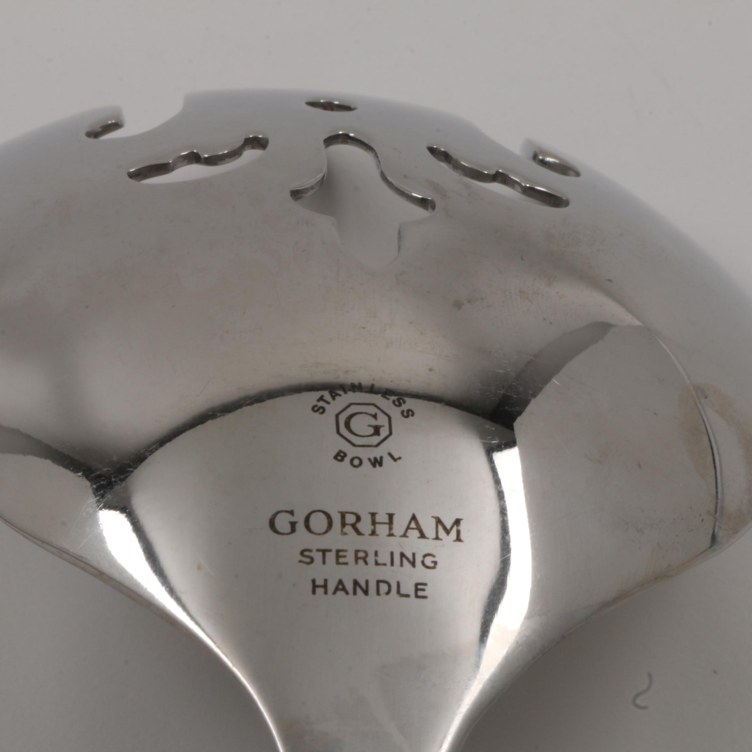 Gorham "Strasbourg" Sterling Silver and Stainless Steel Salad Serving Set