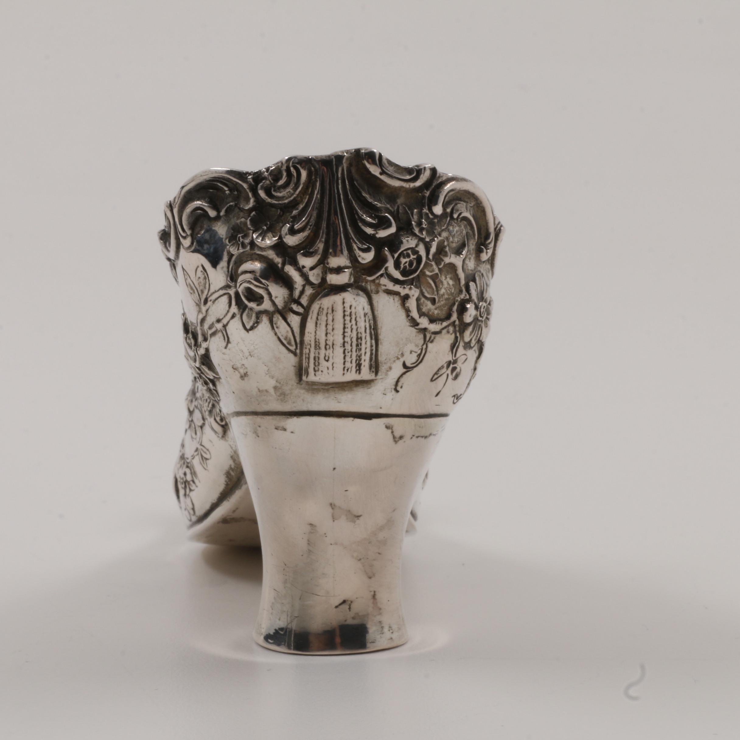 Antique Hanau German 800 Silver Victorian Shoe Vessel