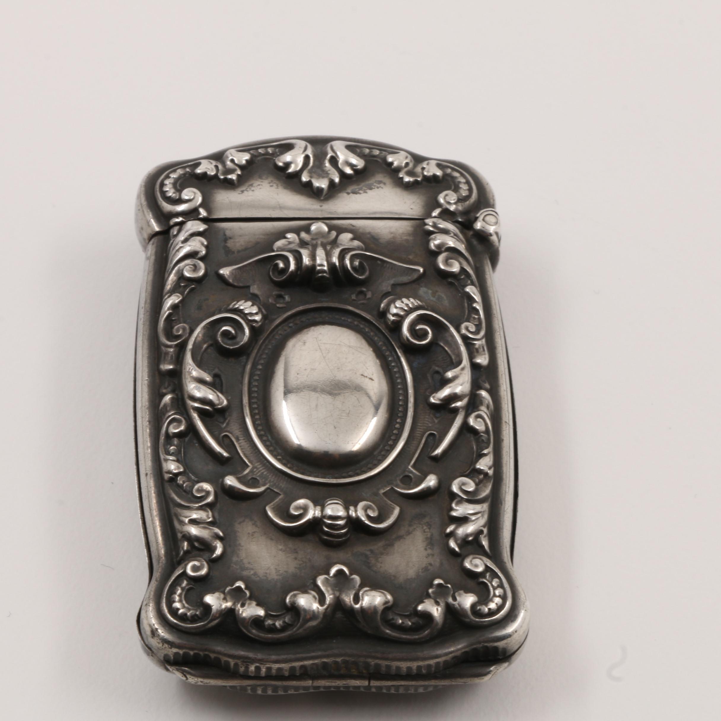 Three Antique Sterling Silver Vesta Cases