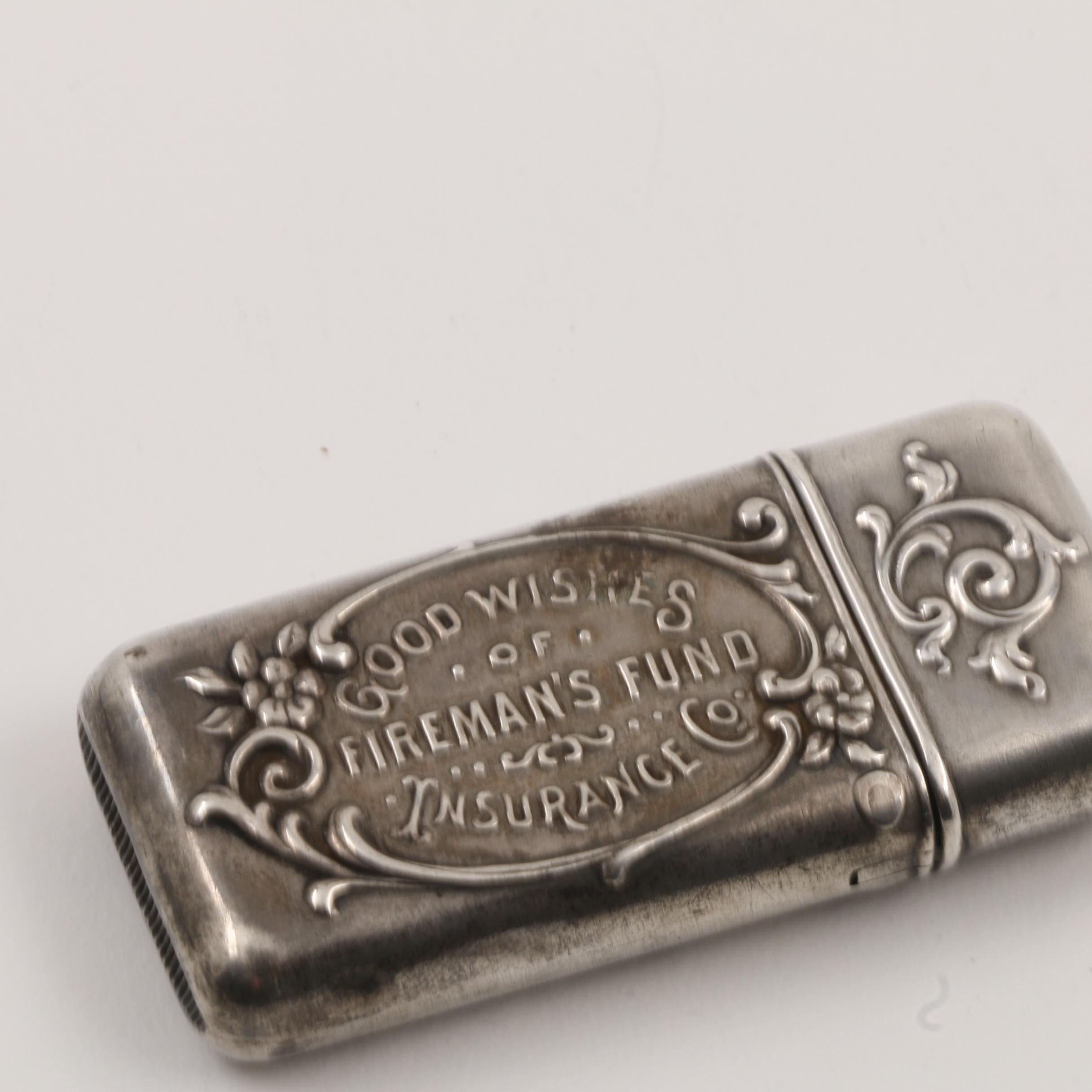 Three Antique Sterling Silver Vesta Cases