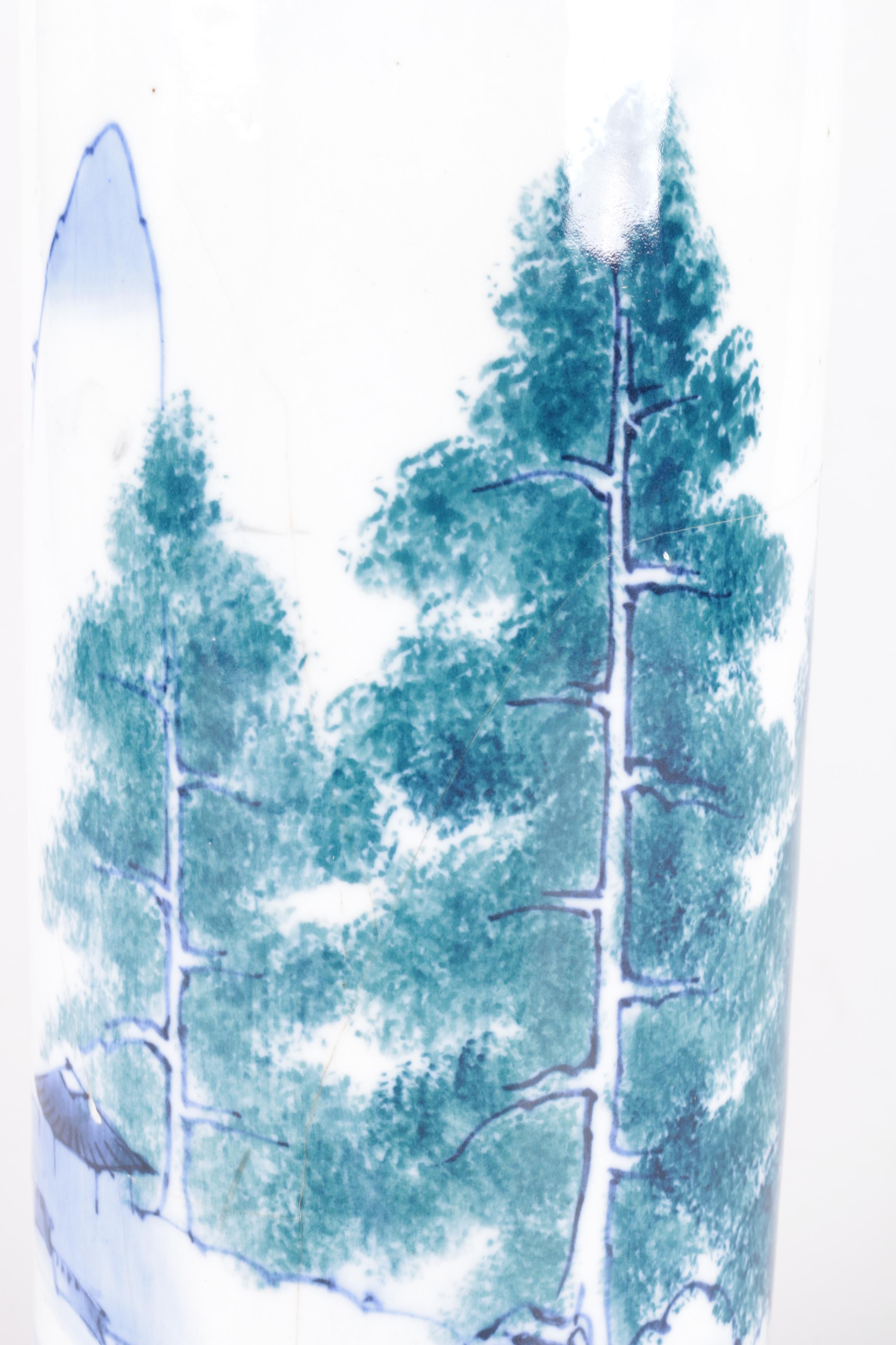 Hand-Painted Asian Ceramic Vase