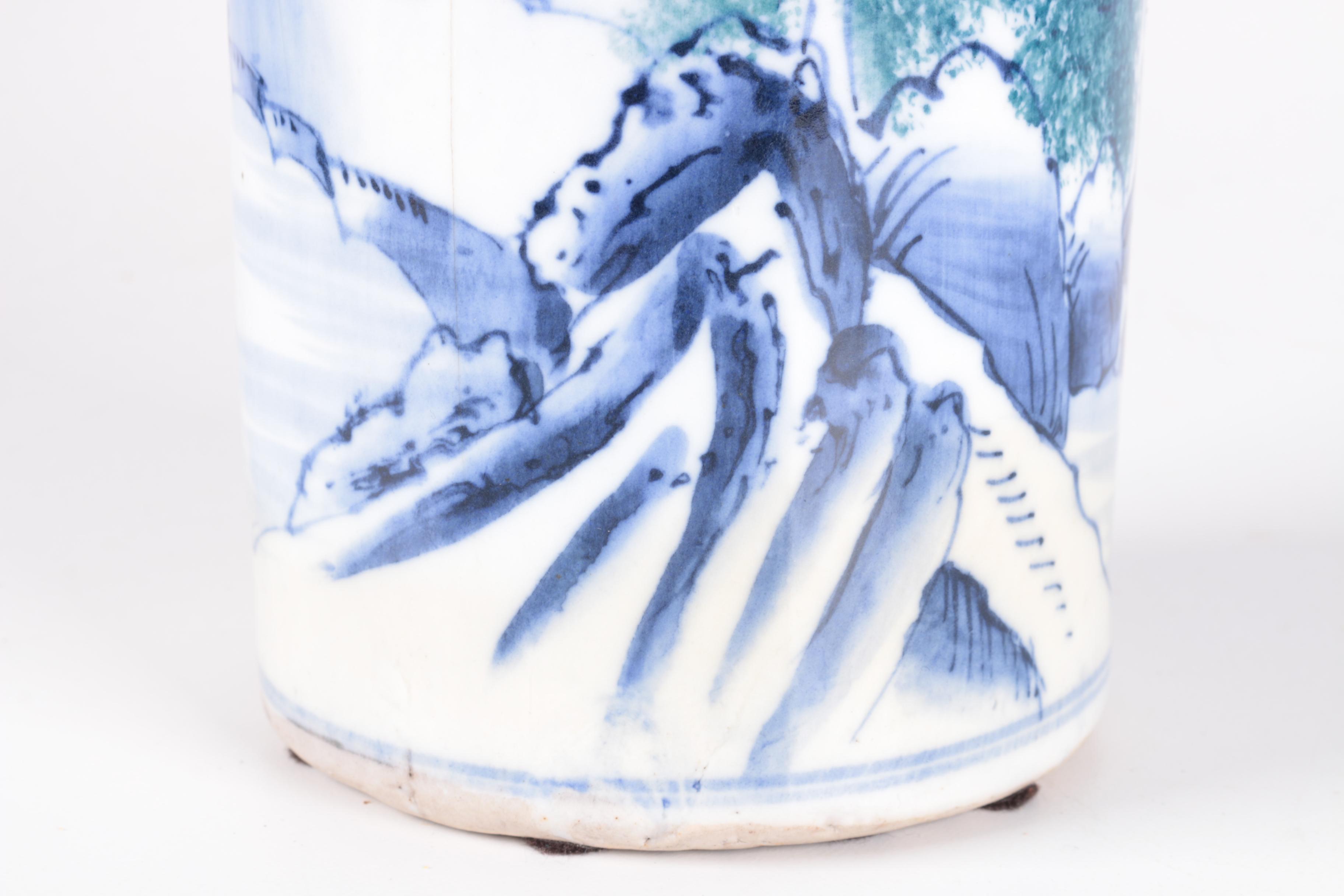 Hand-Painted Asian Ceramic Vase