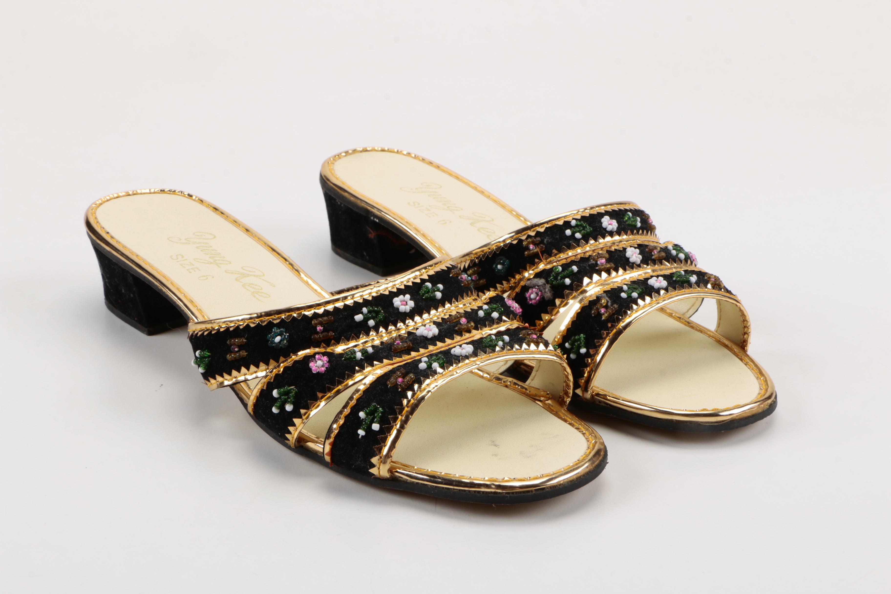 Women's Vintage Shoes Including Yung Kee Slides