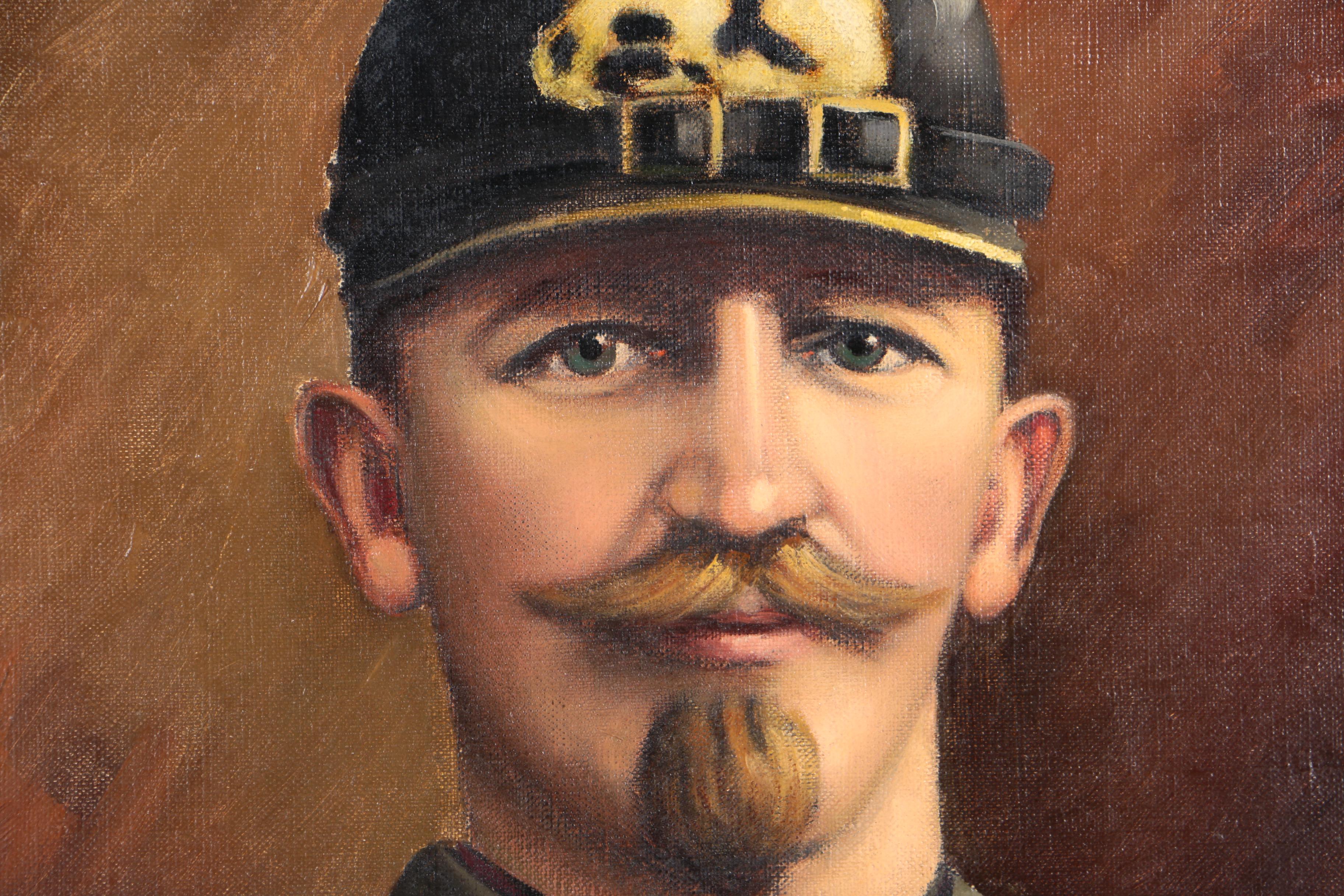 1938 Oil Painting of a World War One German Military Officer "Den Heldentod"