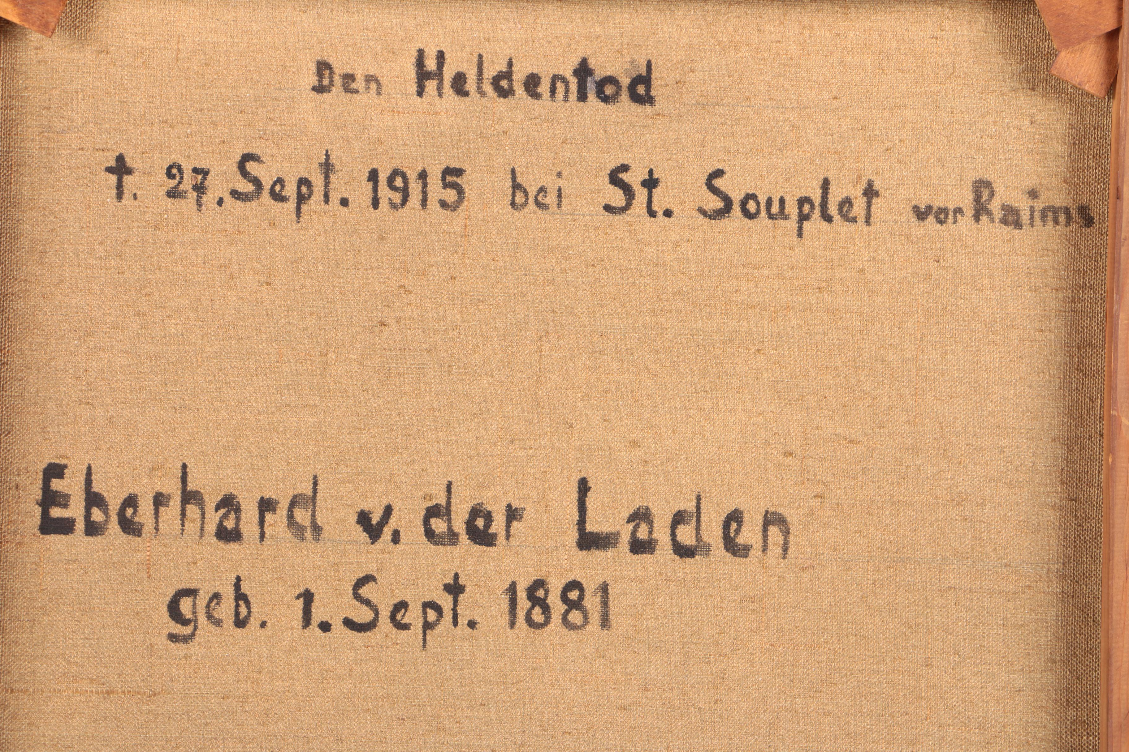 1938 Oil Painting of a World War One German Military Officer "Den Heldentod"