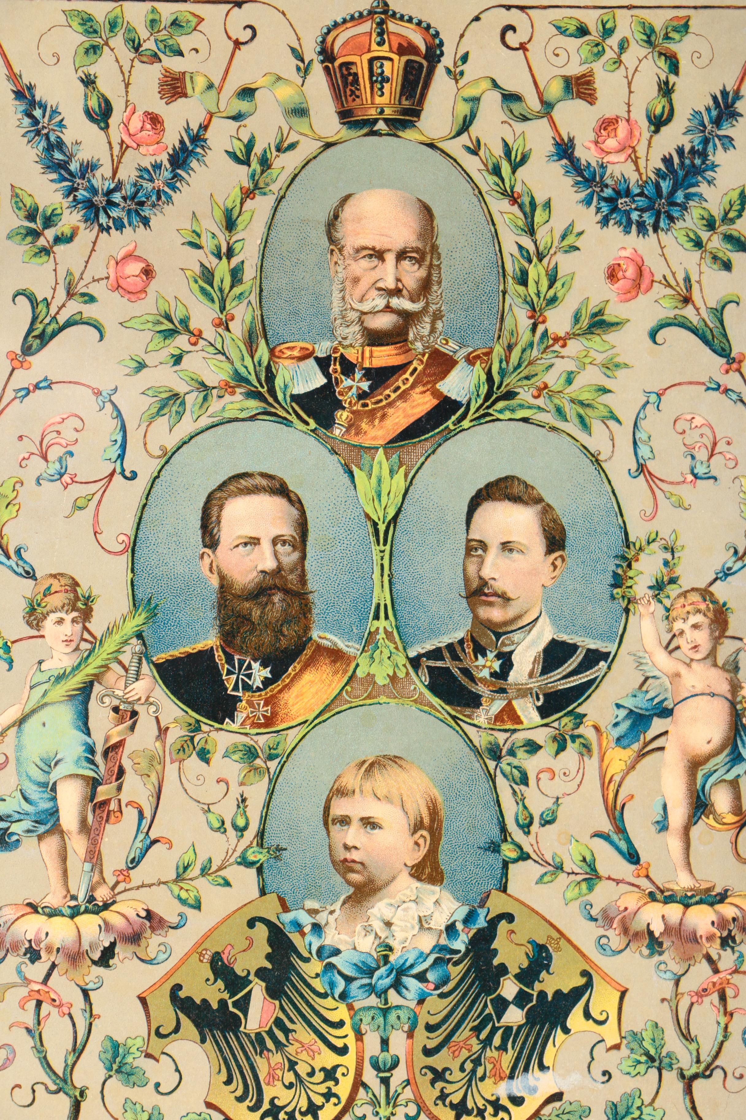 Chromolithograph of Four Generations of the House of Hohenzollern