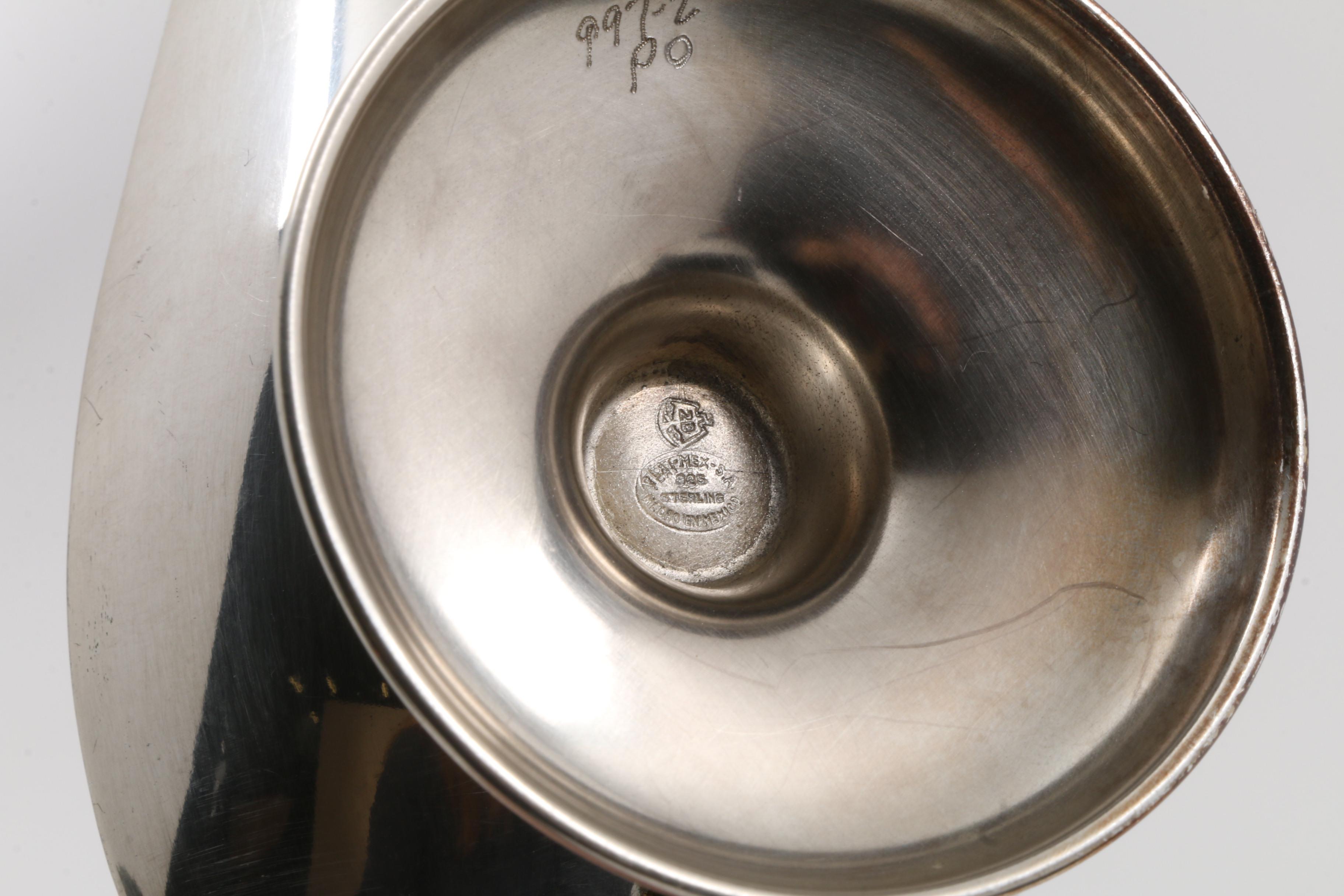 Vintage Mexican Sterling Silver Oil Lamp