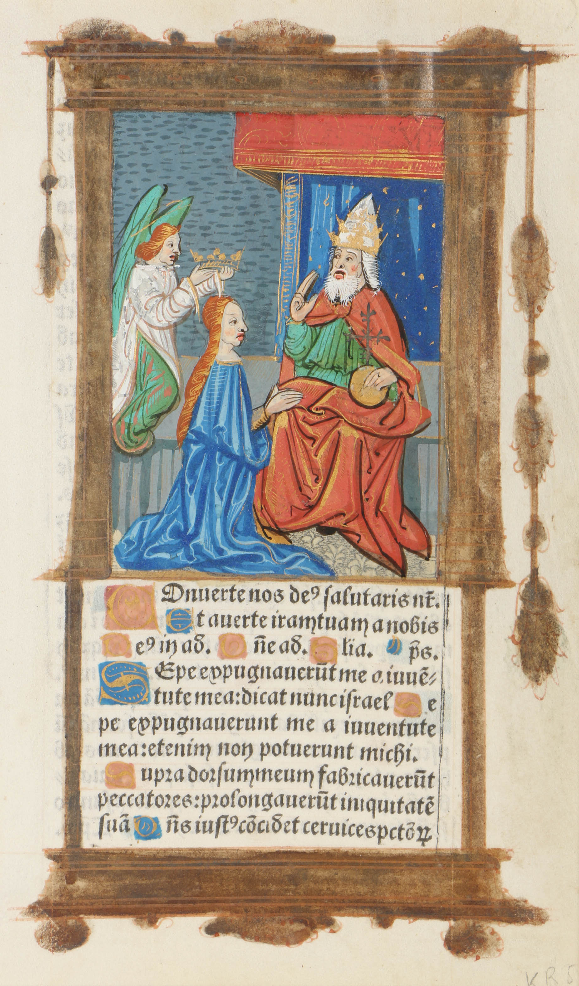 Early 16th-Century Page from a Book of Hours "The Coronation of the Virgin"