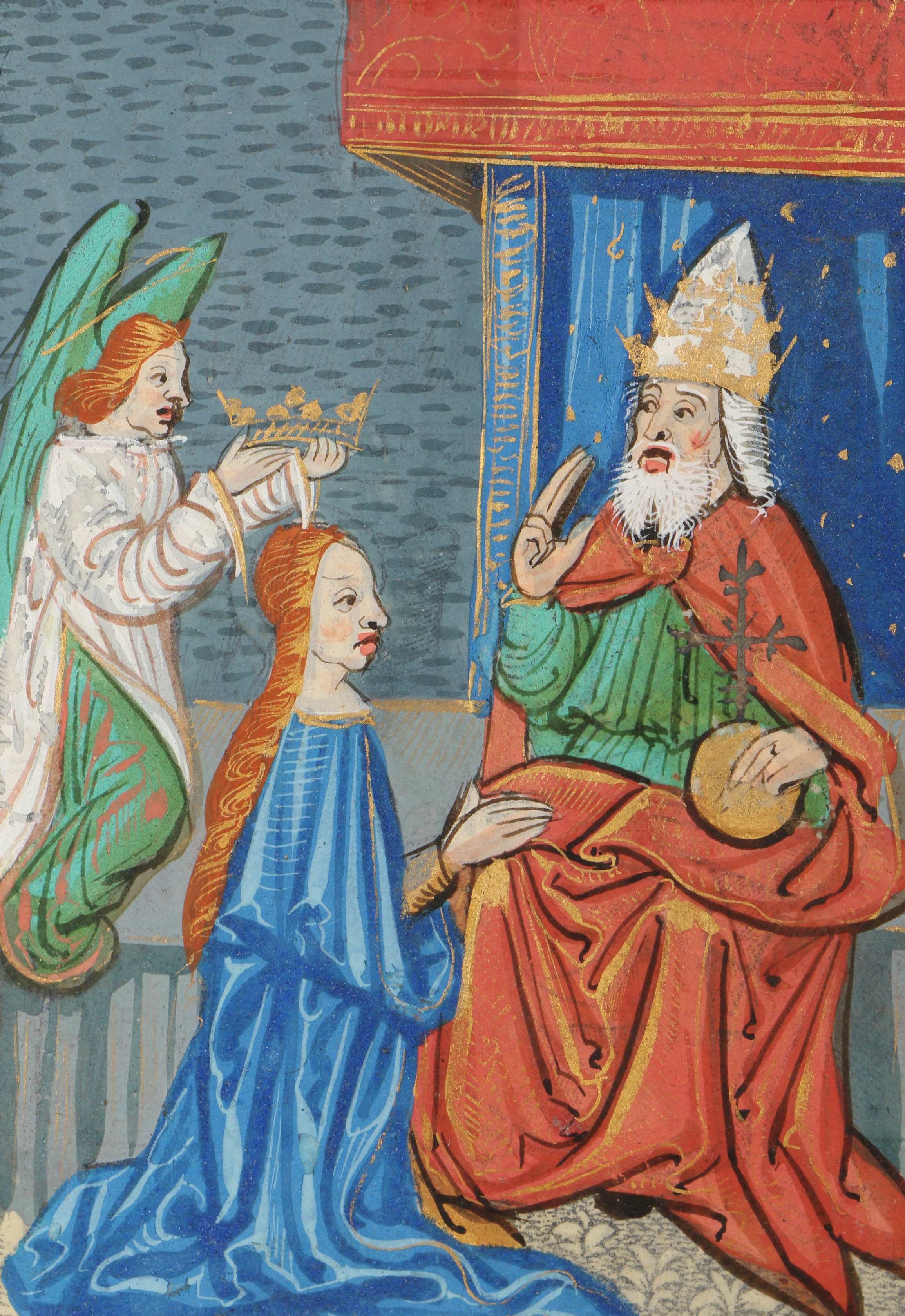 Early 16th-Century Page from a Book of Hours "The Coronation of the Virgin"