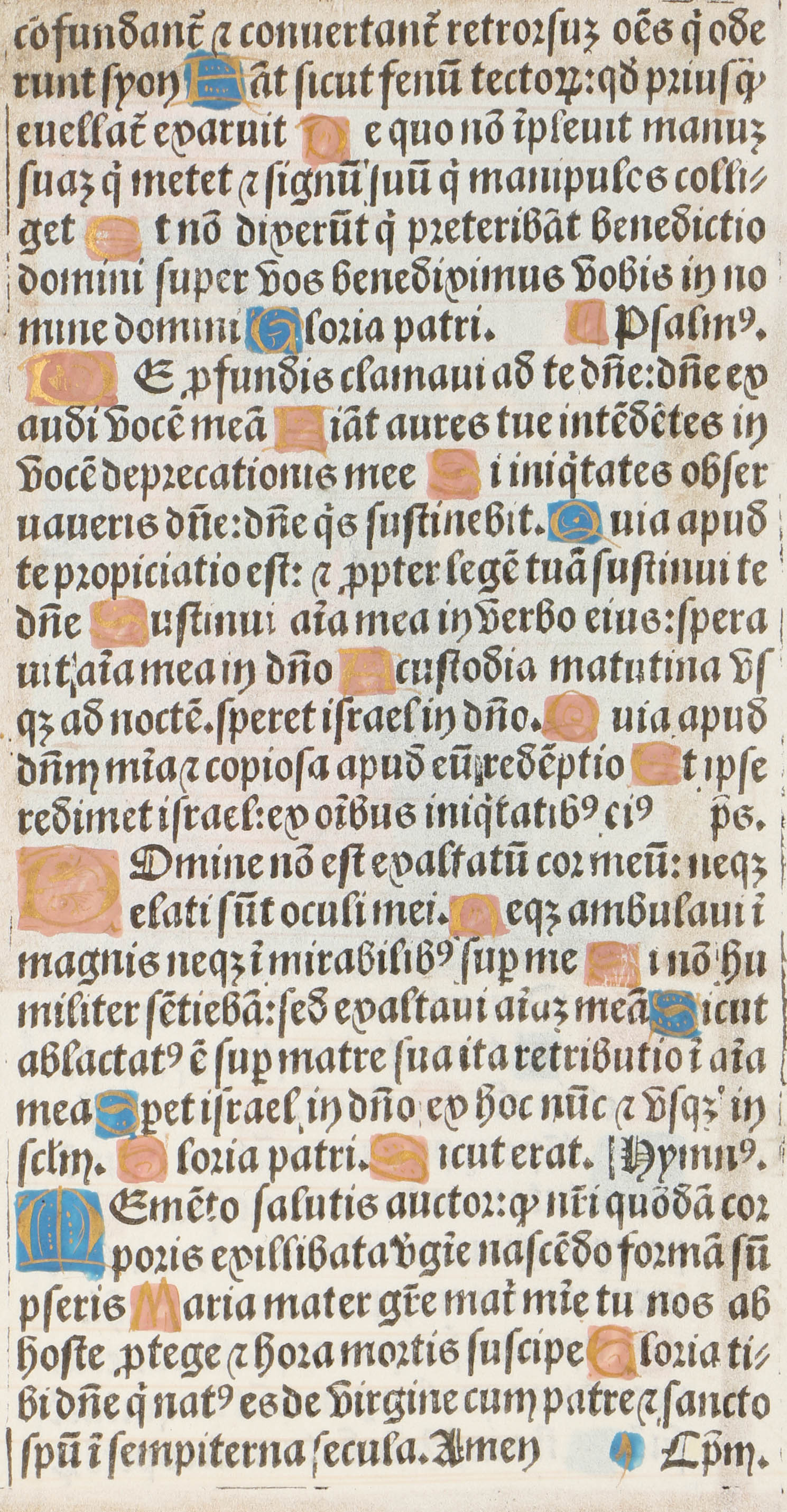 Early 16th-Century Page from a Book of Hours "The Coronation of the Virgin"