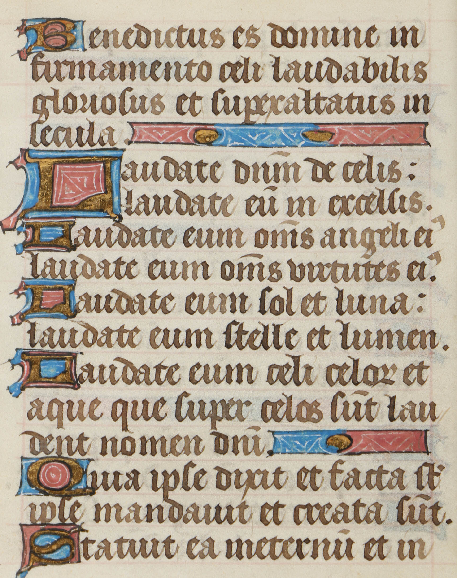 Six Late 15th-Century Hand-Painted Pages from French Book of Hours