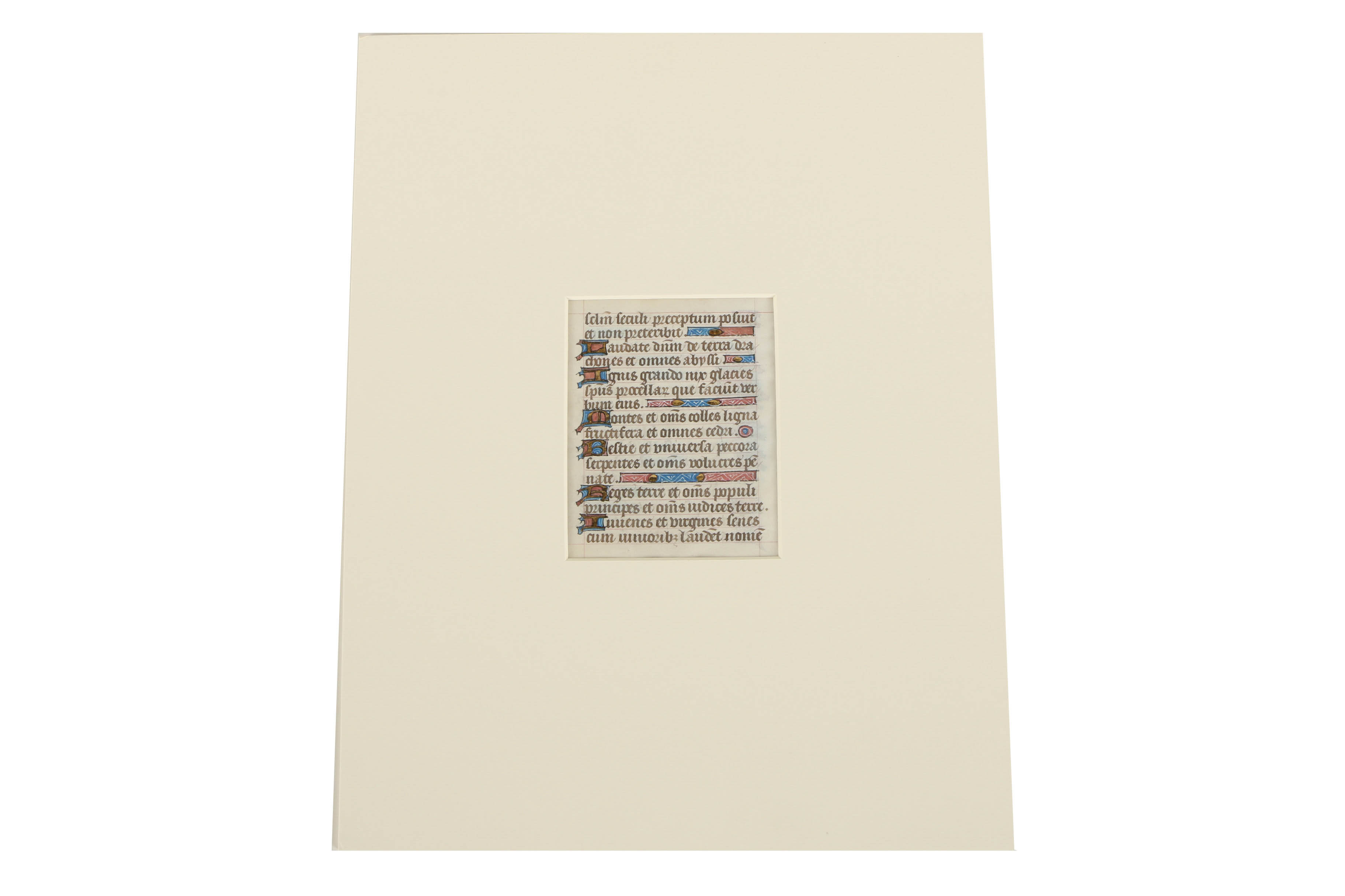 Six Late 15th-Century Hand-Painted Pages from French Book of Hours