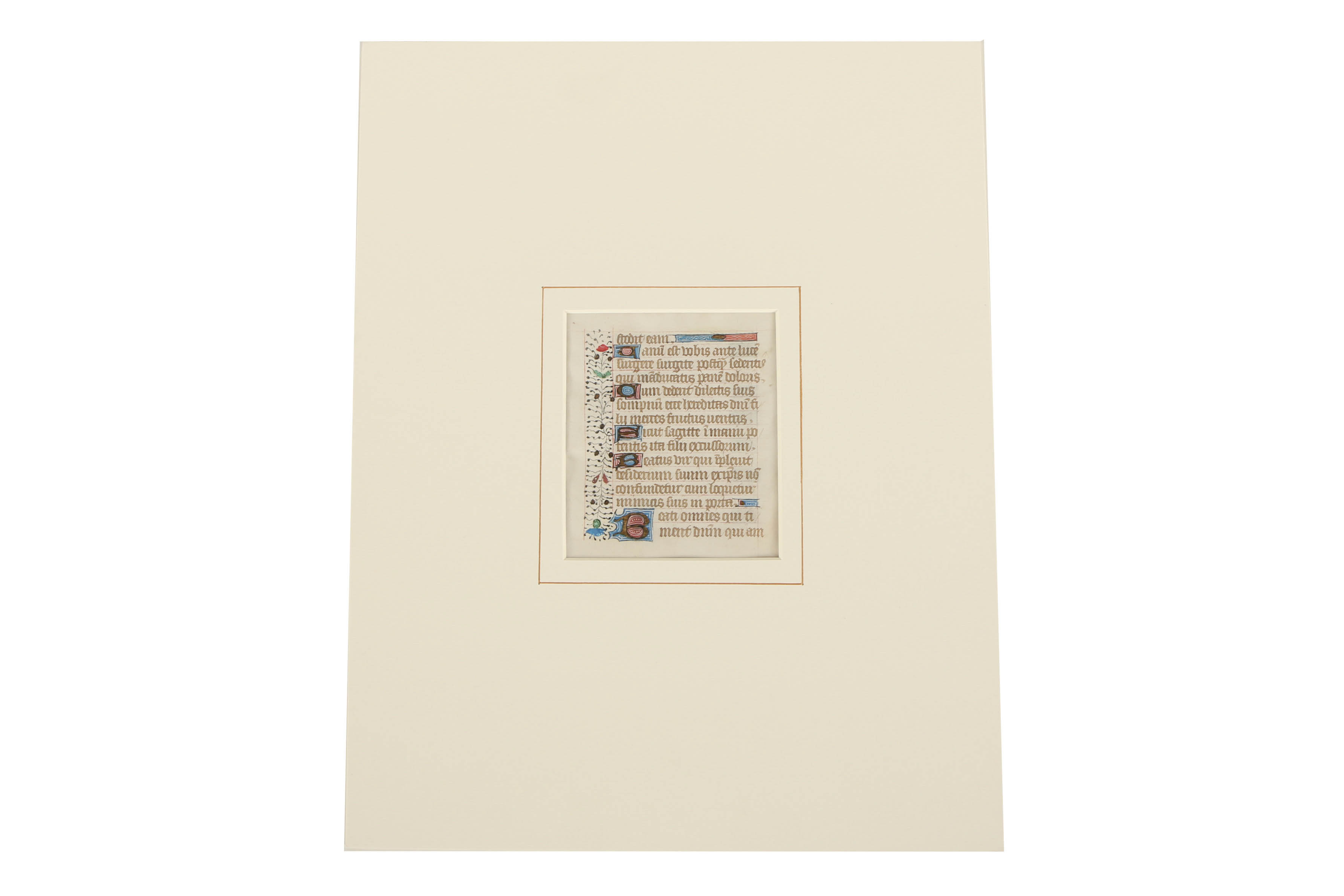 Six Late 15th-Century Hand-Painted Pages from French Book of Hours