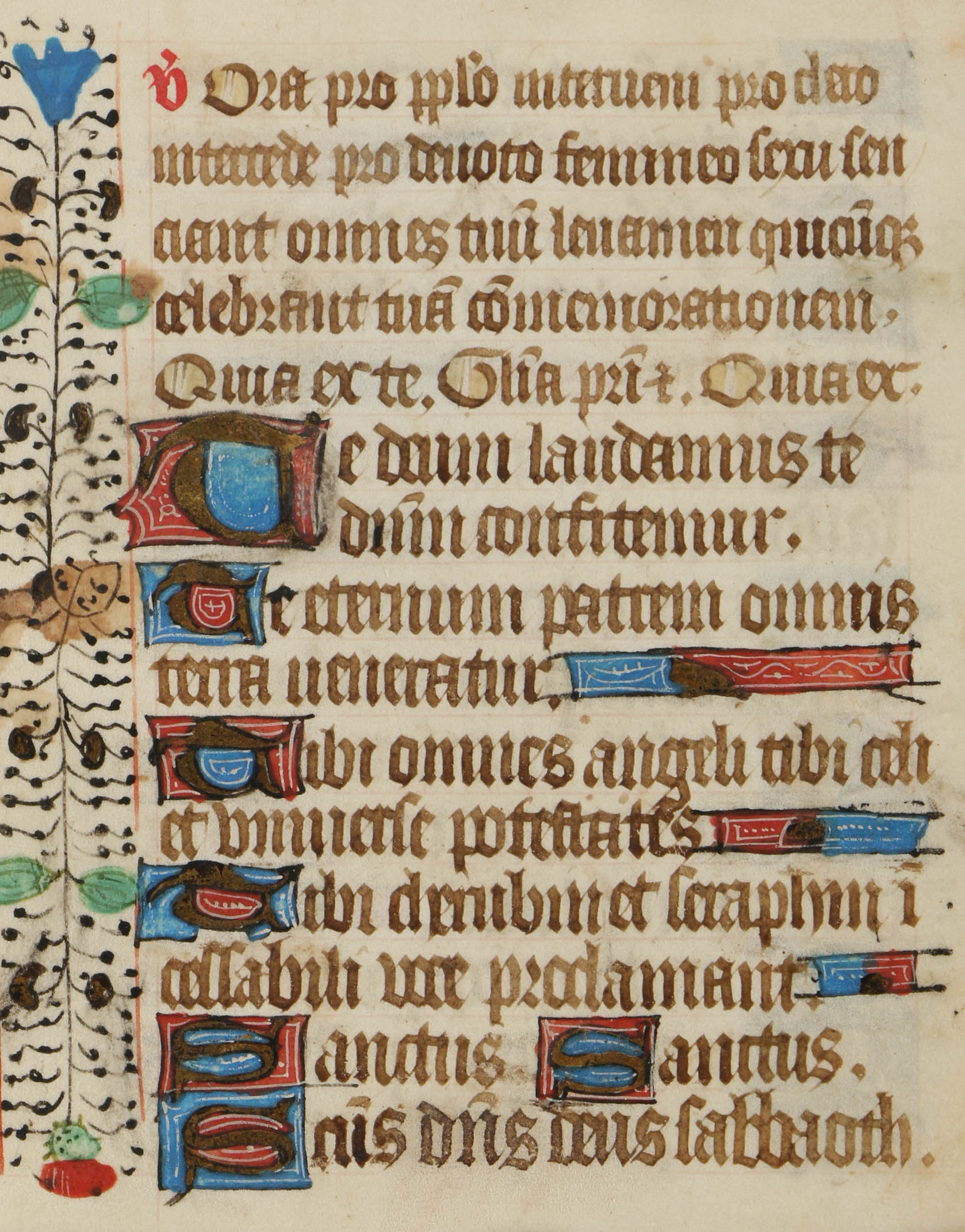 Six Late 15th-Century Hand-Painted Pages from French Book of Hours