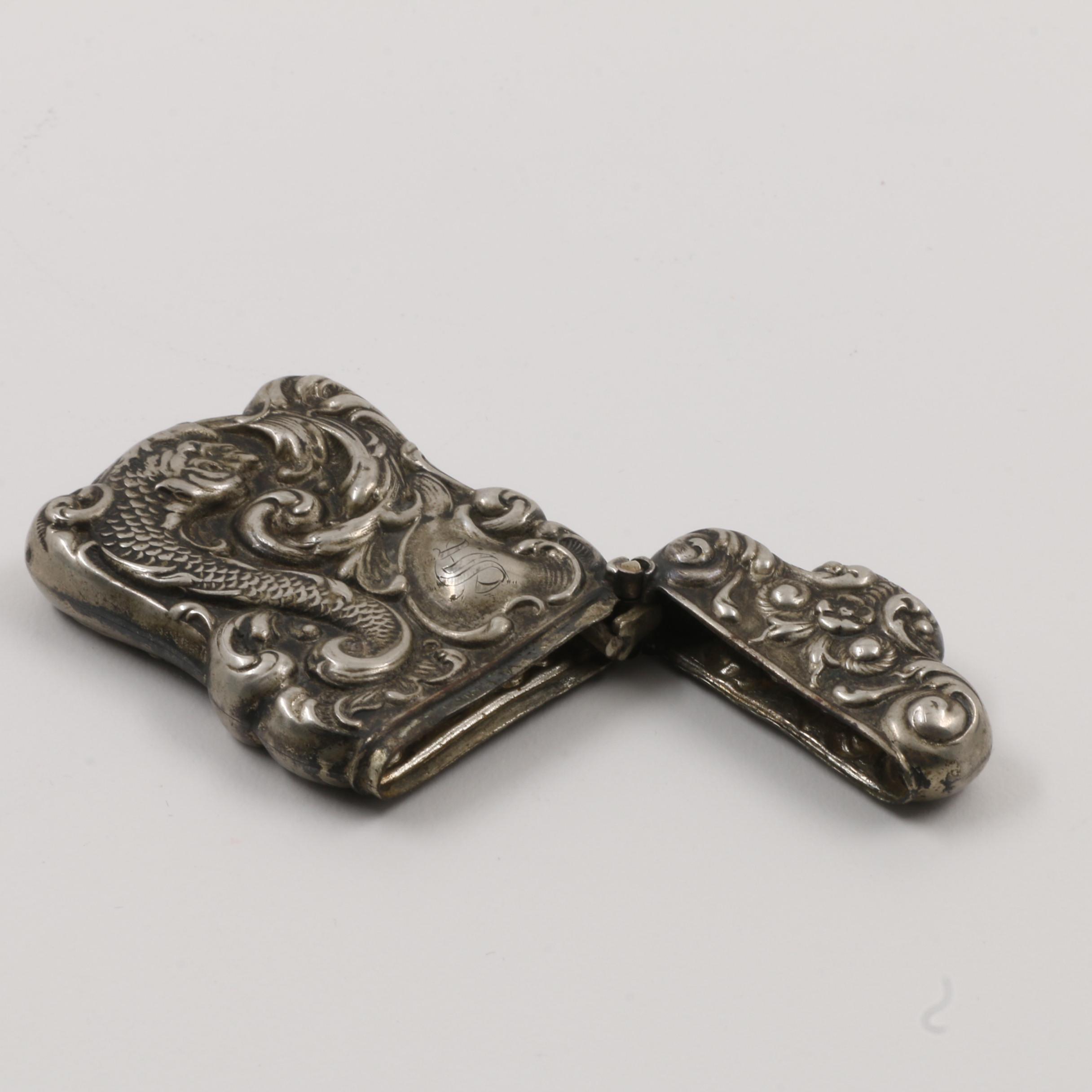Antique Silveroin Ornate Vesta Case