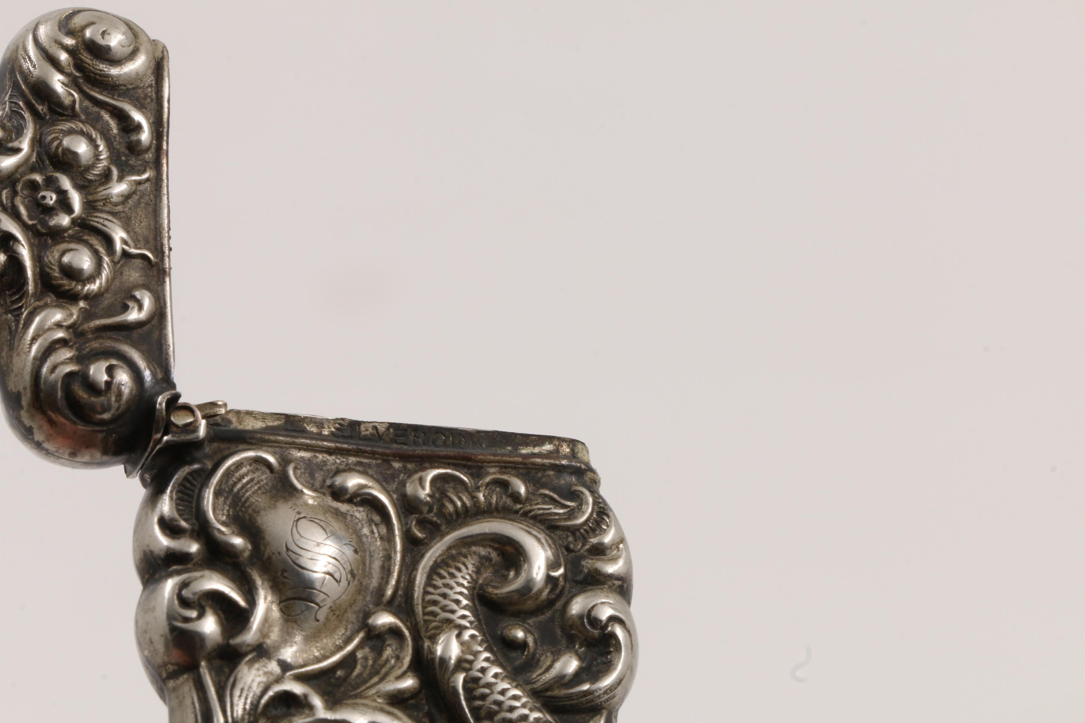 Antique Silveroin Ornate Vesta Case