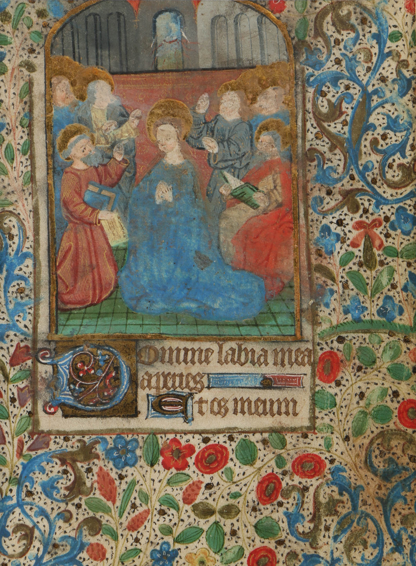 Late 15th-Century Hand-Painted Miniature Illumination from French Book of Hours