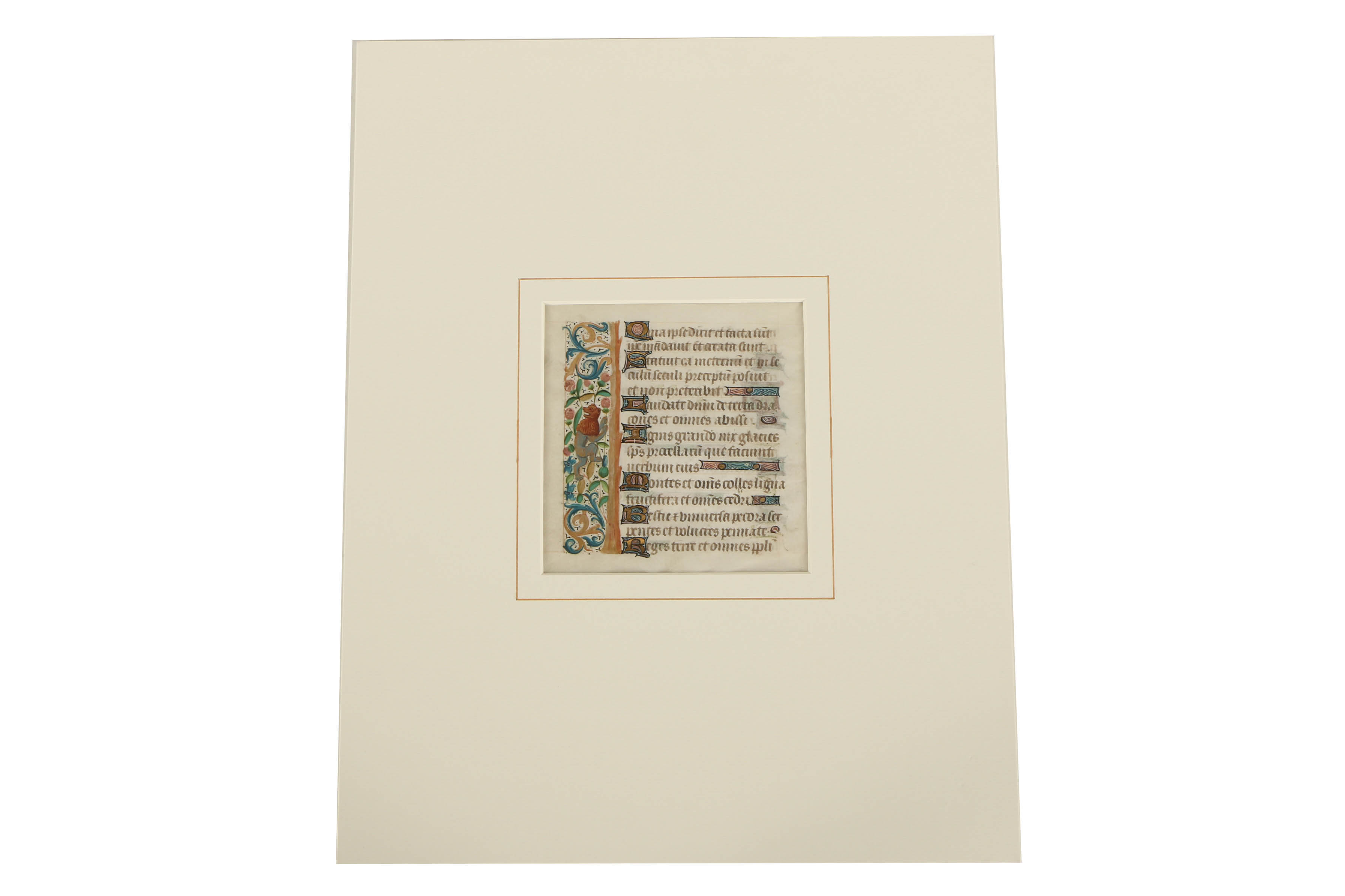 Late 15th-Century Hand-Painted Vellum Pages from a French Book of Hours