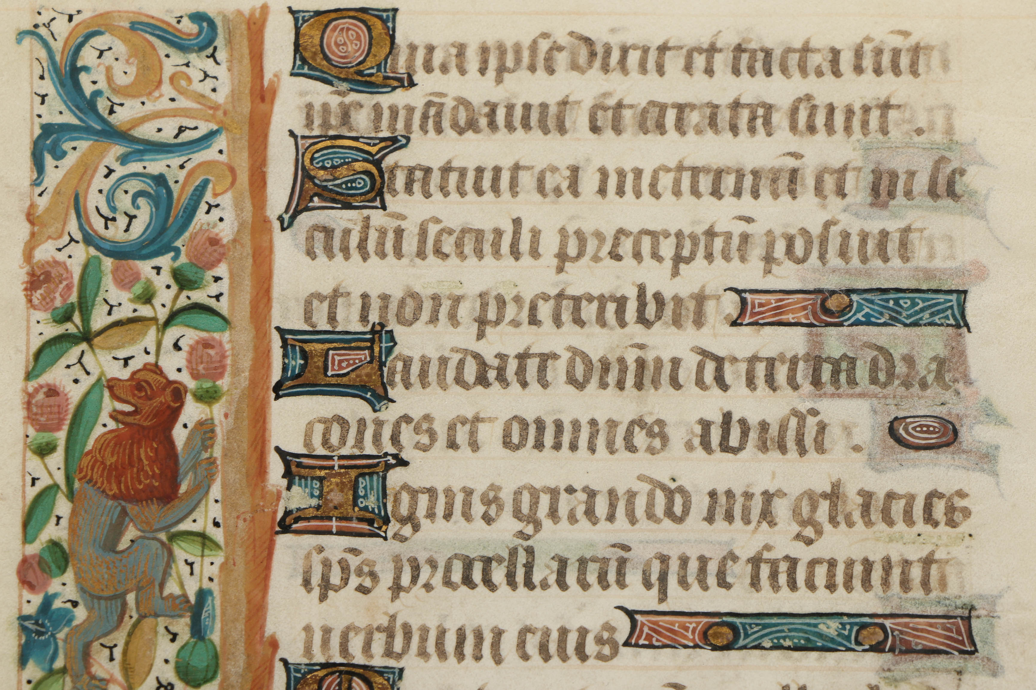 Late 15th-Century Hand-Painted Vellum Pages from a French Book of Hours