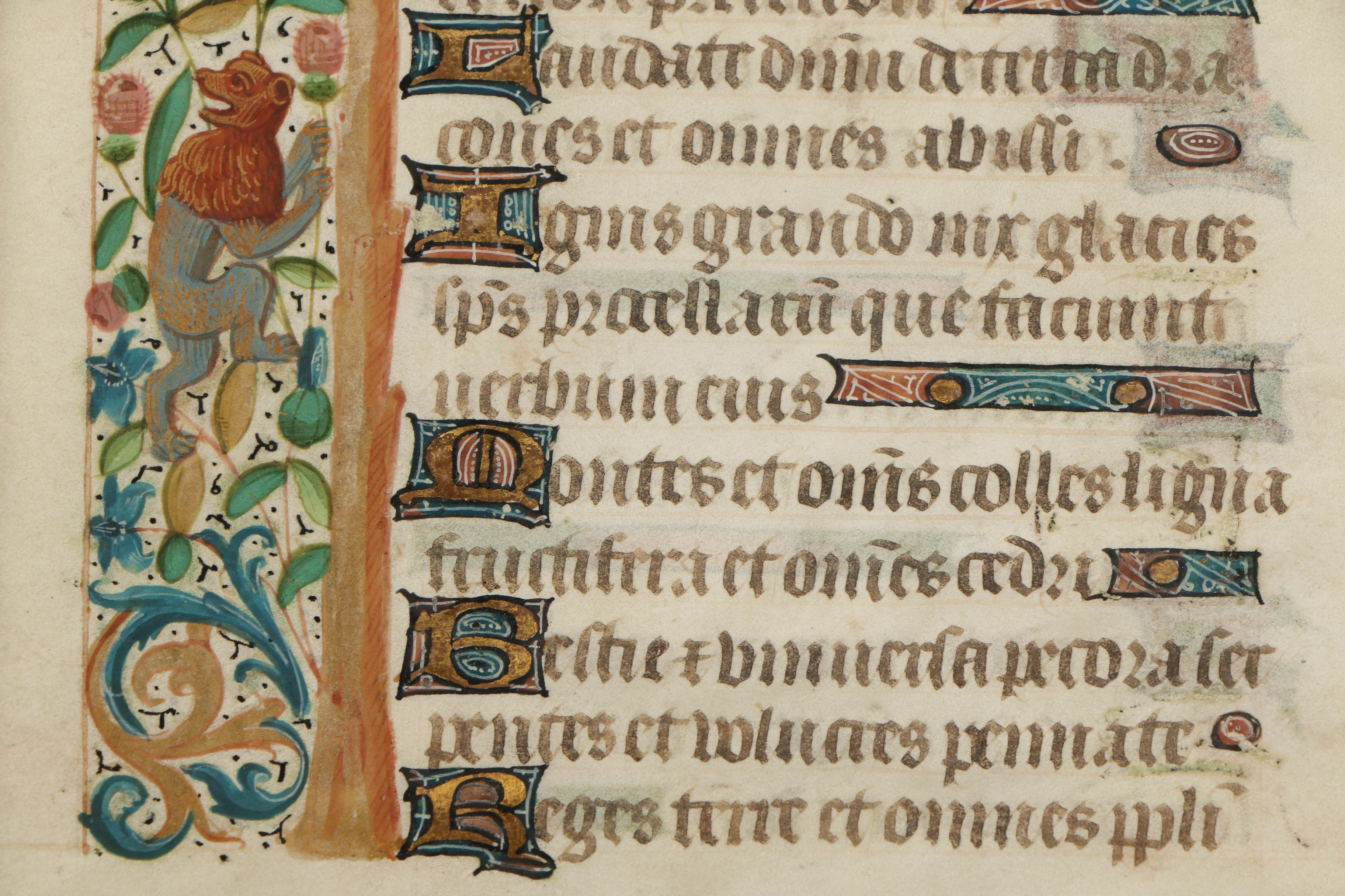 Late 15th-Century Hand-Painted Vellum Pages from a French Book of Hours