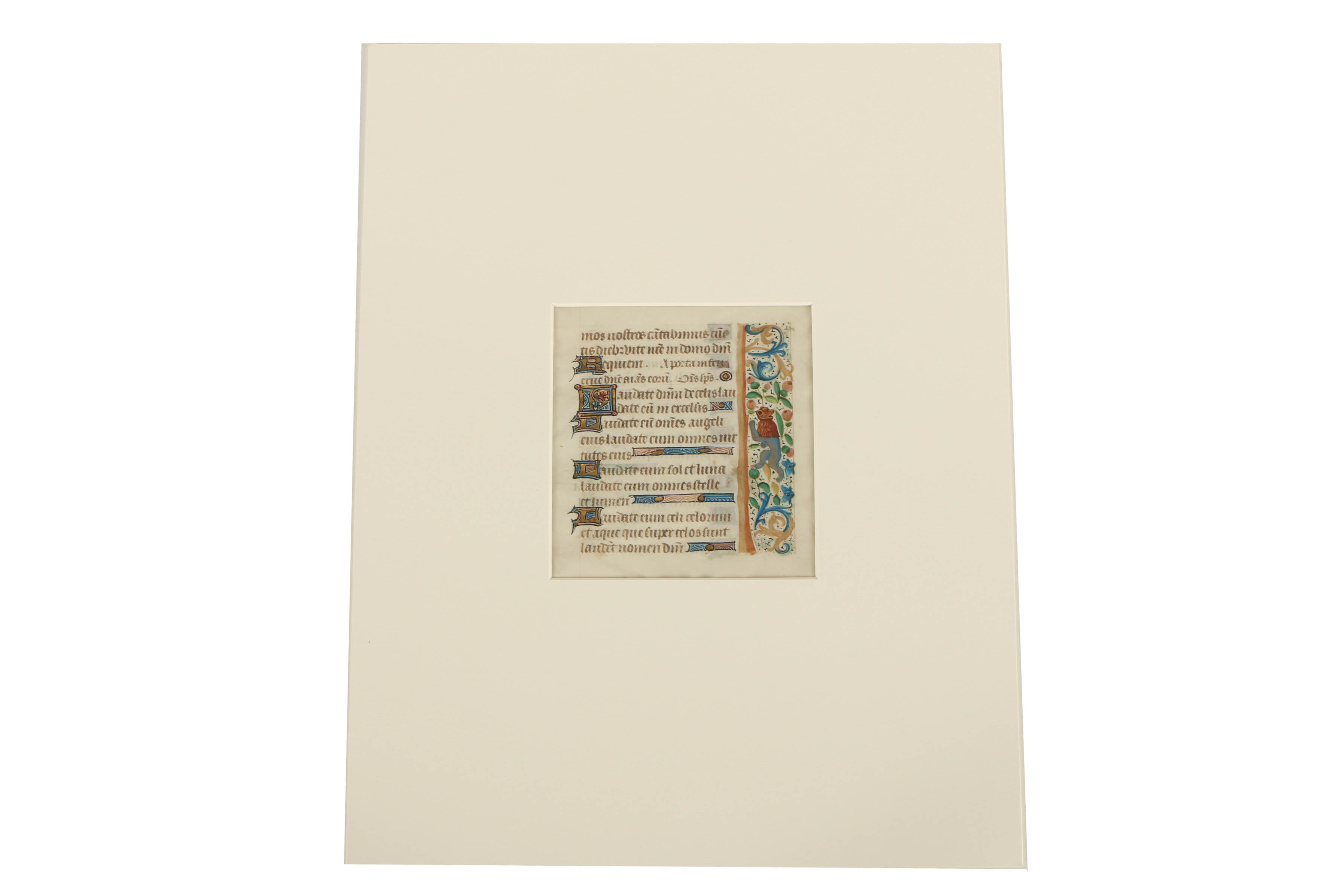 Late 15th-Century Hand-Painted Vellum Pages from a French Book of Hours