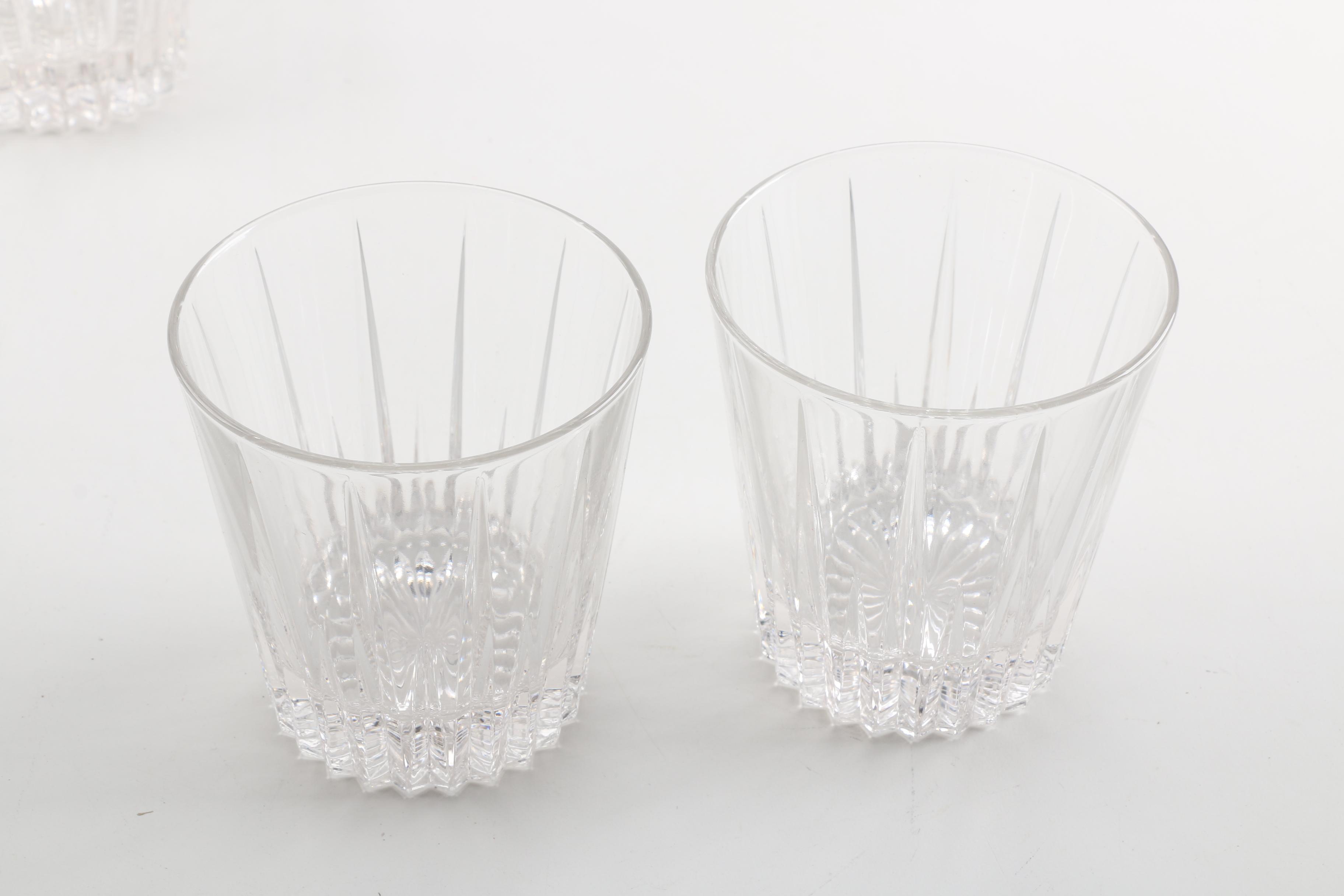 Mikasa Crystal "City Style" Ice Bucket and Old Fashion Tumblers