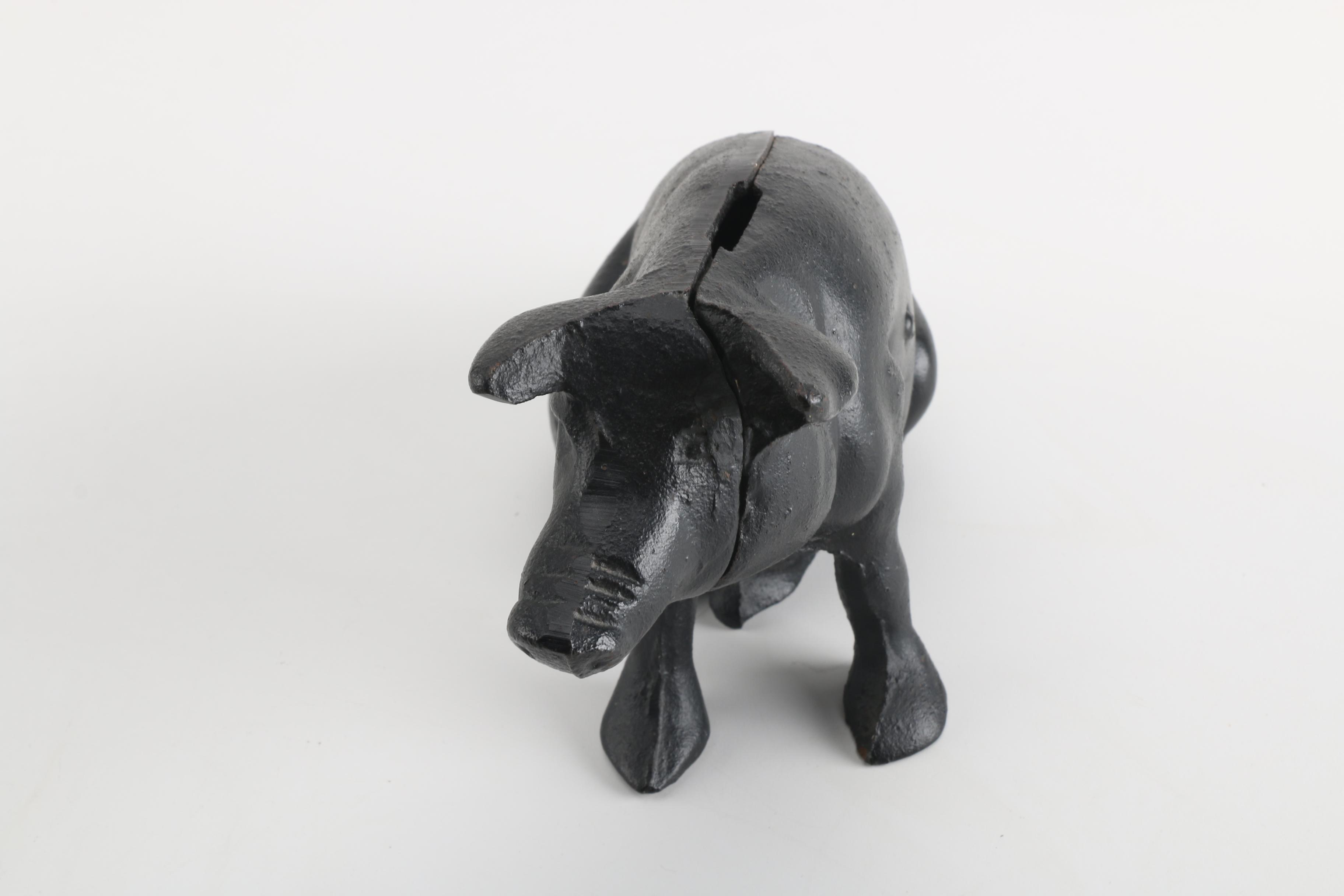Cast Iron Pig Coin Bank