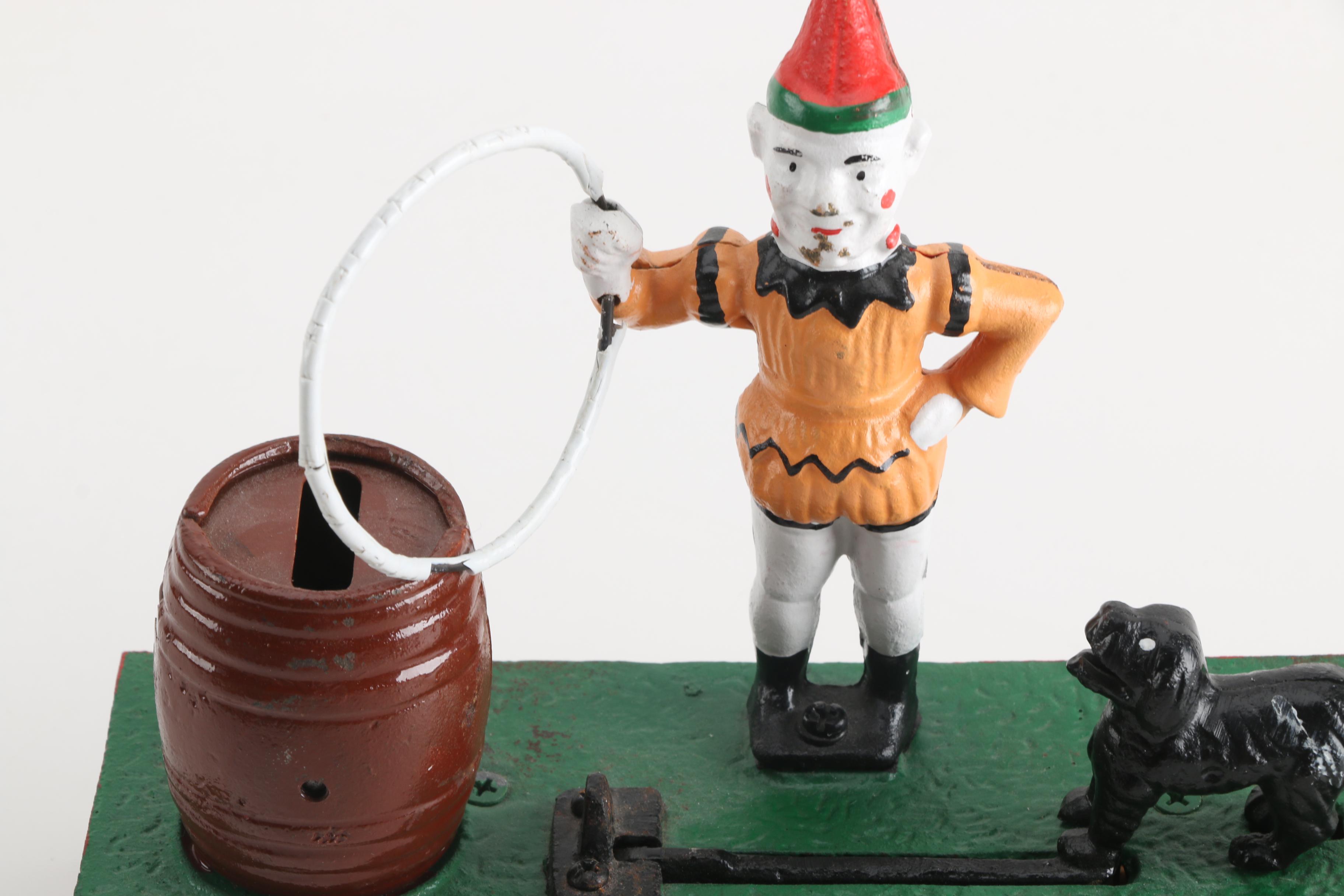 "Trick Dog" Mechanical Cast Iron Bank