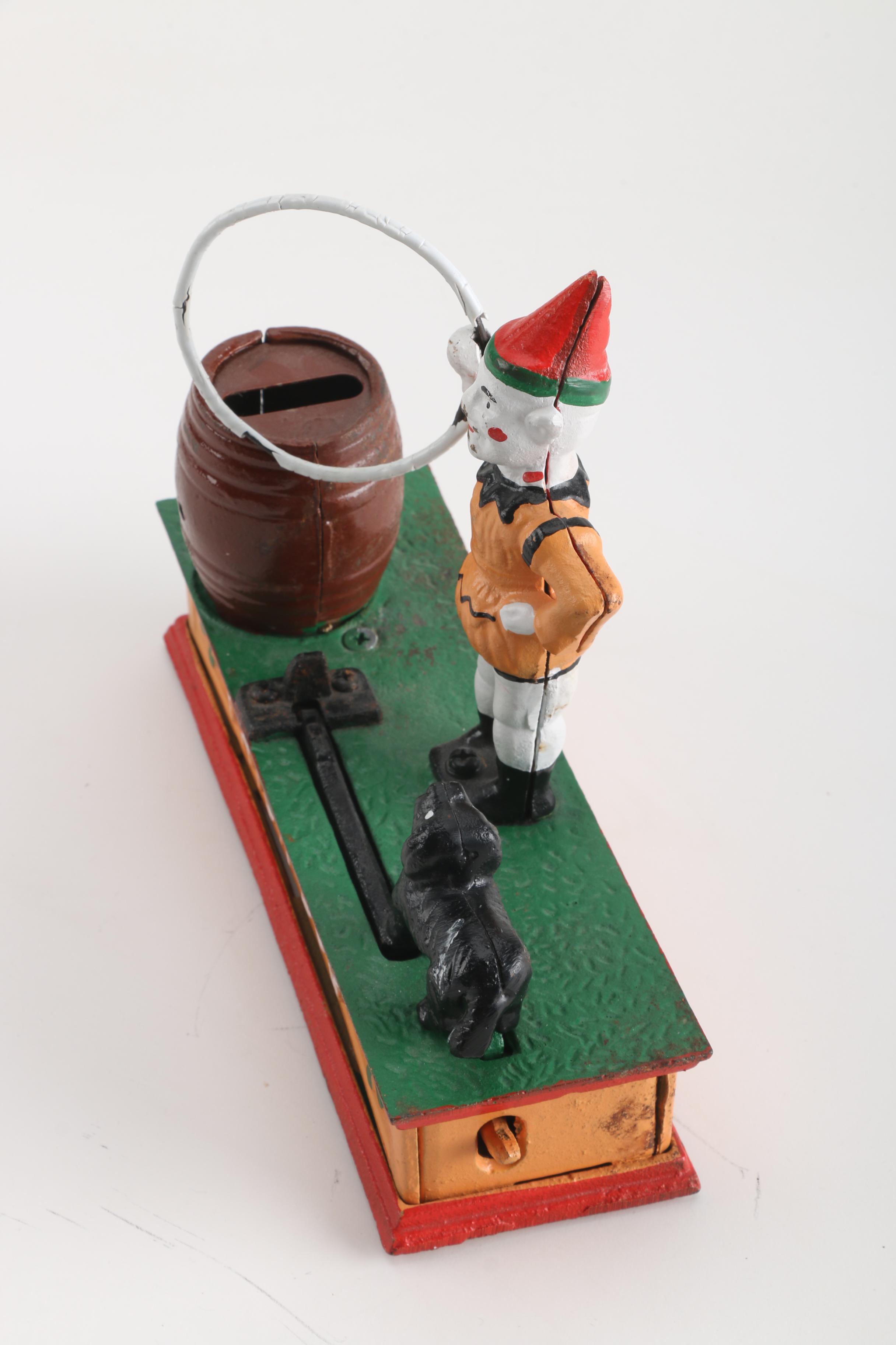 "Trick Dog" Mechanical Cast Iron Bank