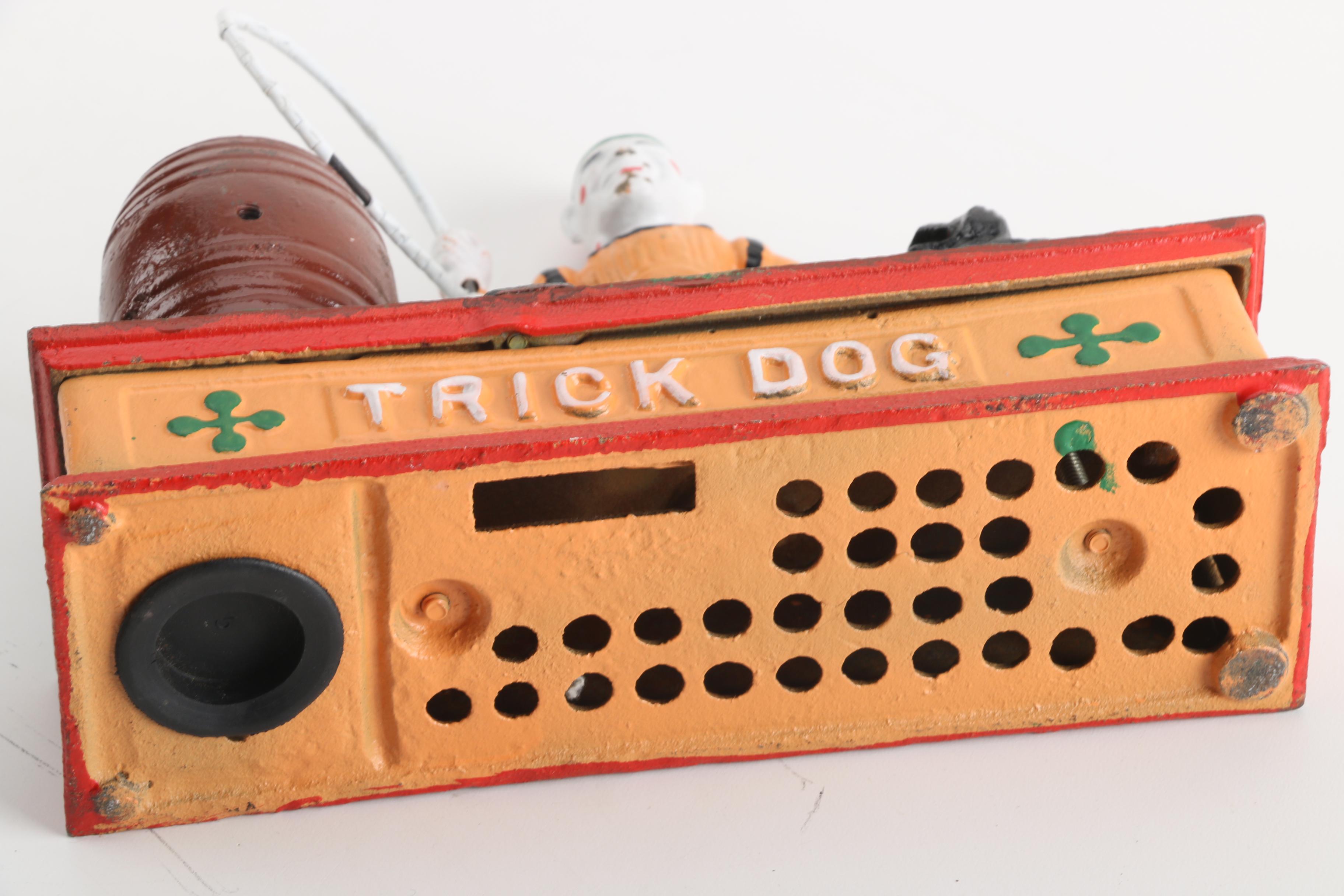 "Trick Dog" Mechanical Cast Iron Bank