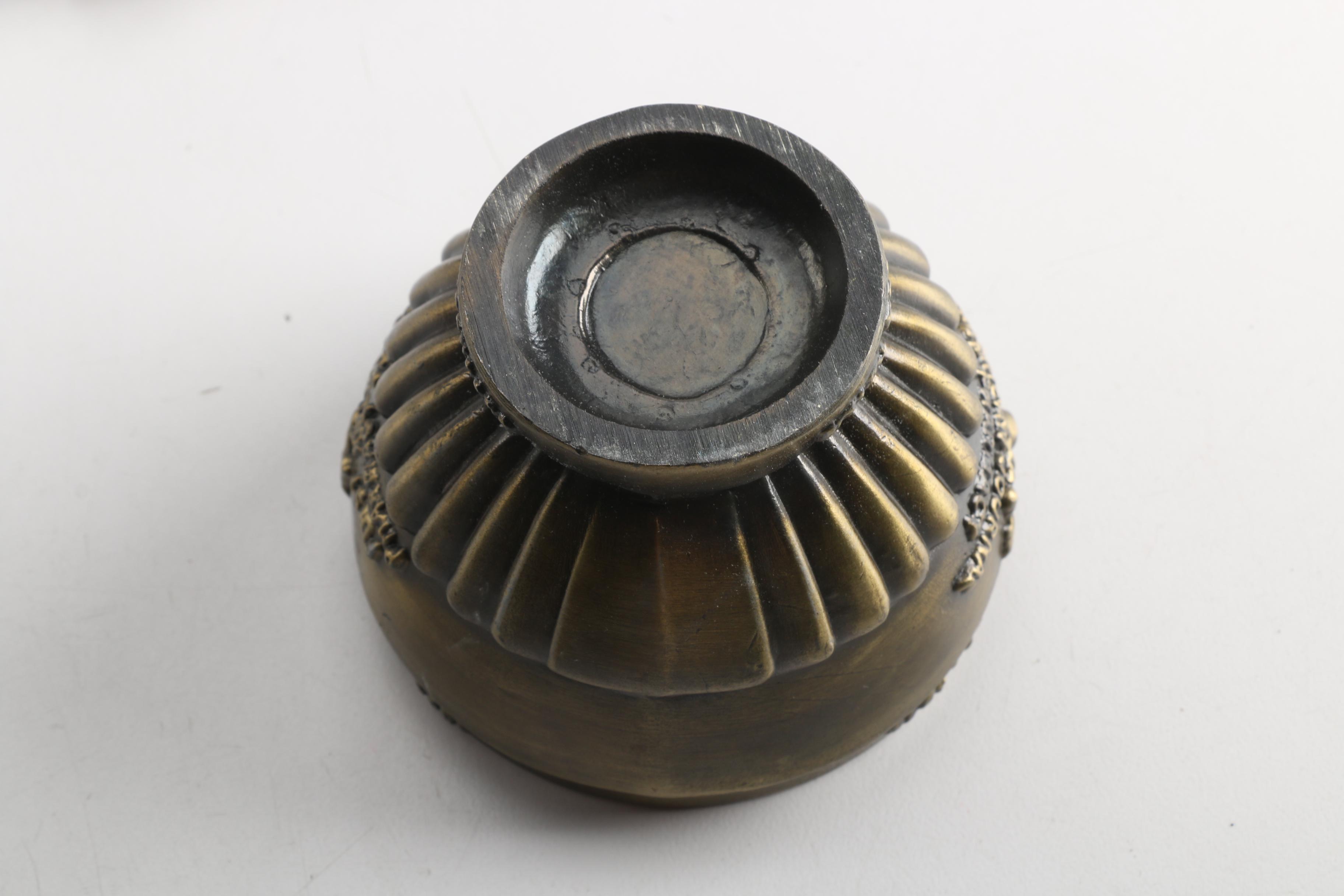 Vintage Cast Metal Commemorative Mortar and Pestles