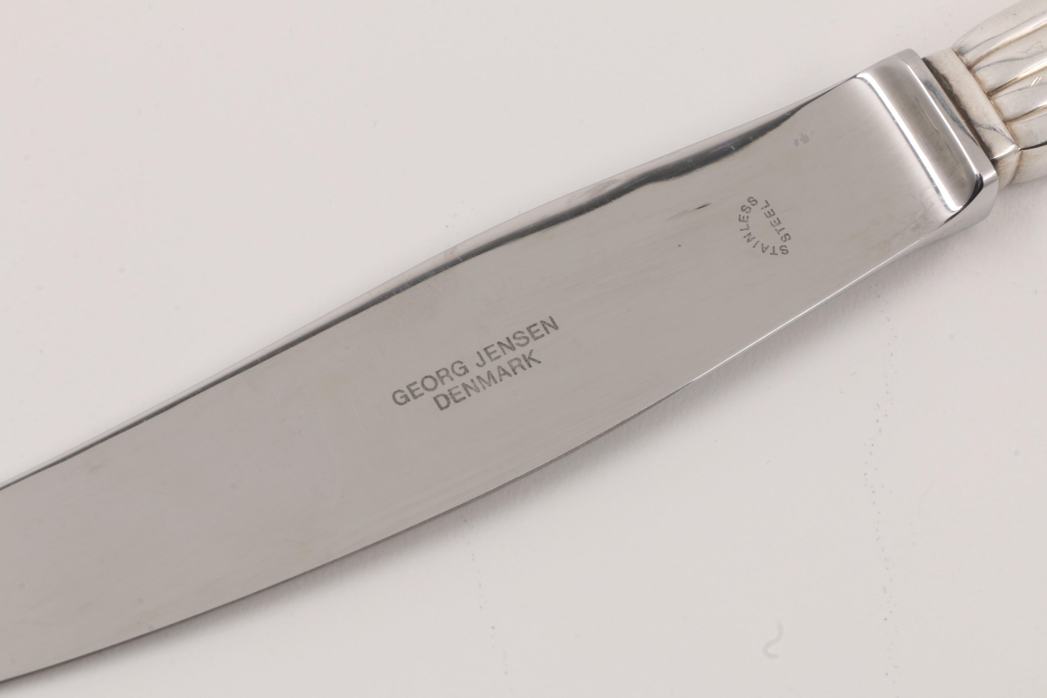 Danish Modern Georg Jensen "Bernadotte" Silver Plate Flatware