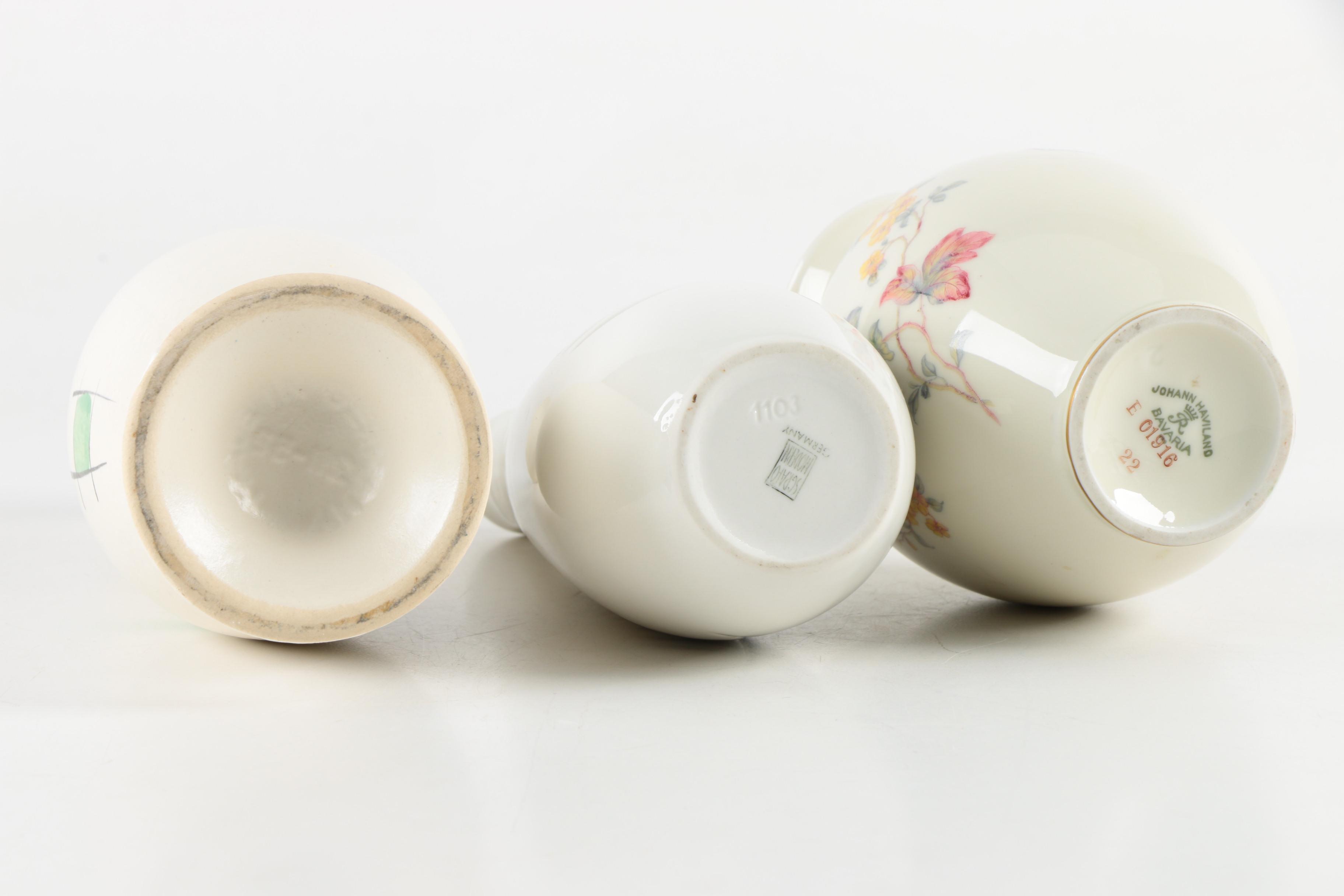 Collection of Vintage Porcelain and Ceramic Vessels including Rosenthal