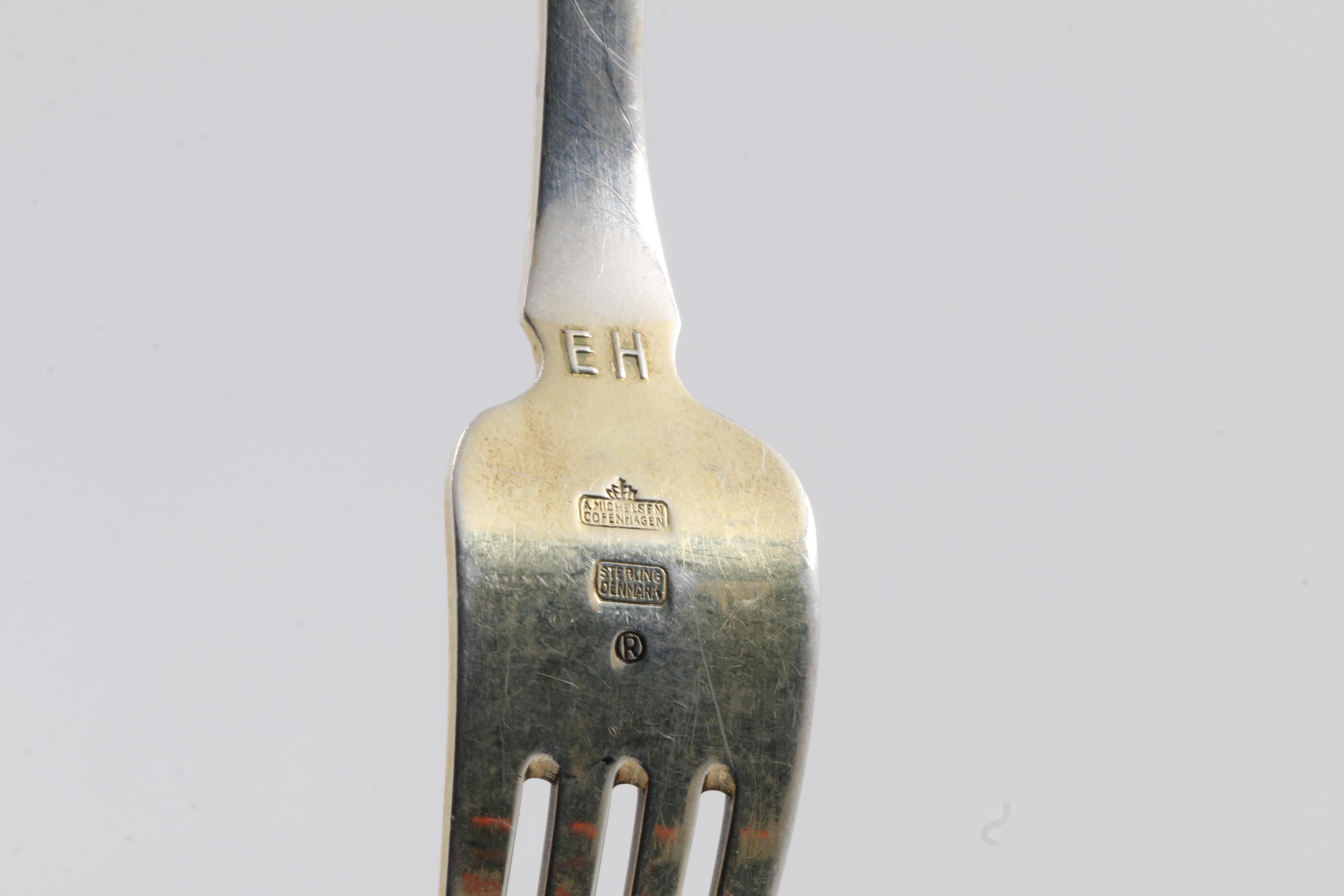 1929 and 1932 Anton Michelsen Sterling Silver Christmas Spoon and Fork