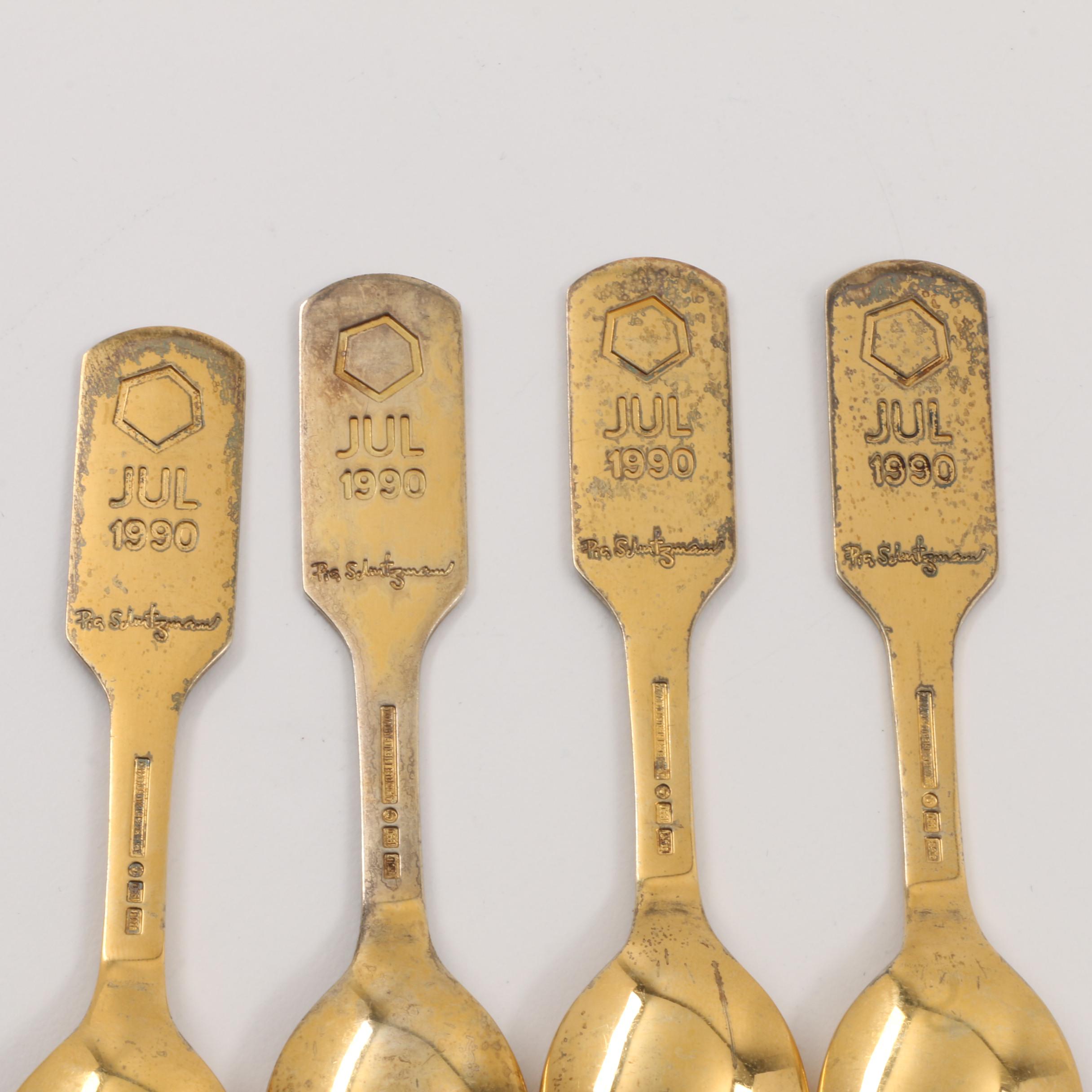 Collection of Danish Anton Michelsen Sterling Silver Christmas Demitasse Spoons