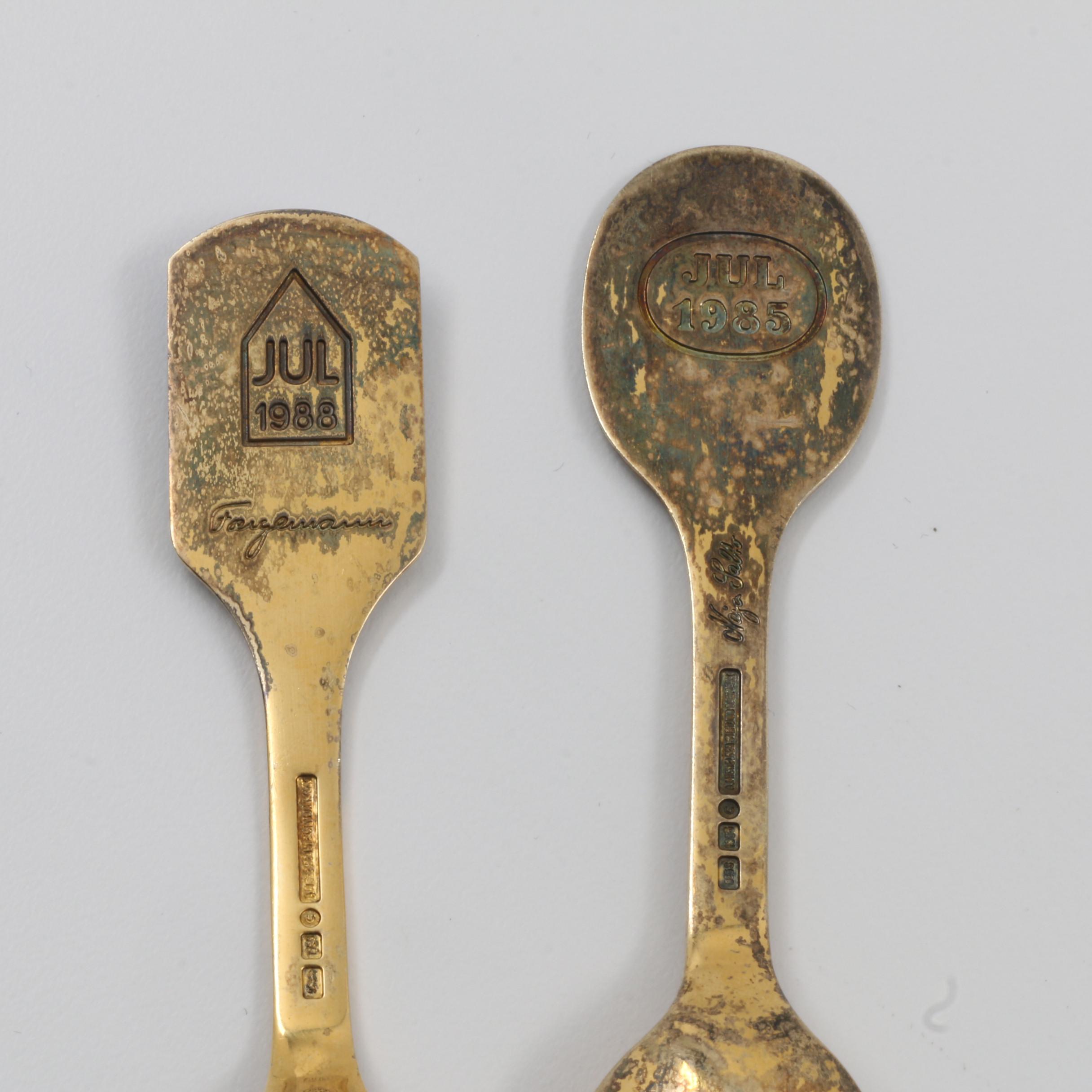 Collection of Danish Anton Michelsen Sterling Silver Christmas Demitasse Spoons