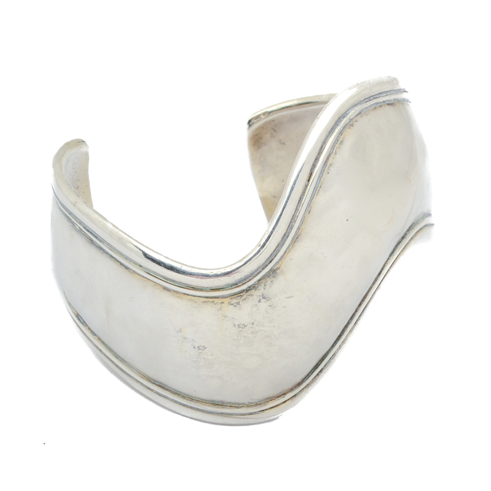 Sterling Silver Modernist Zigzag Cuff Bracelet